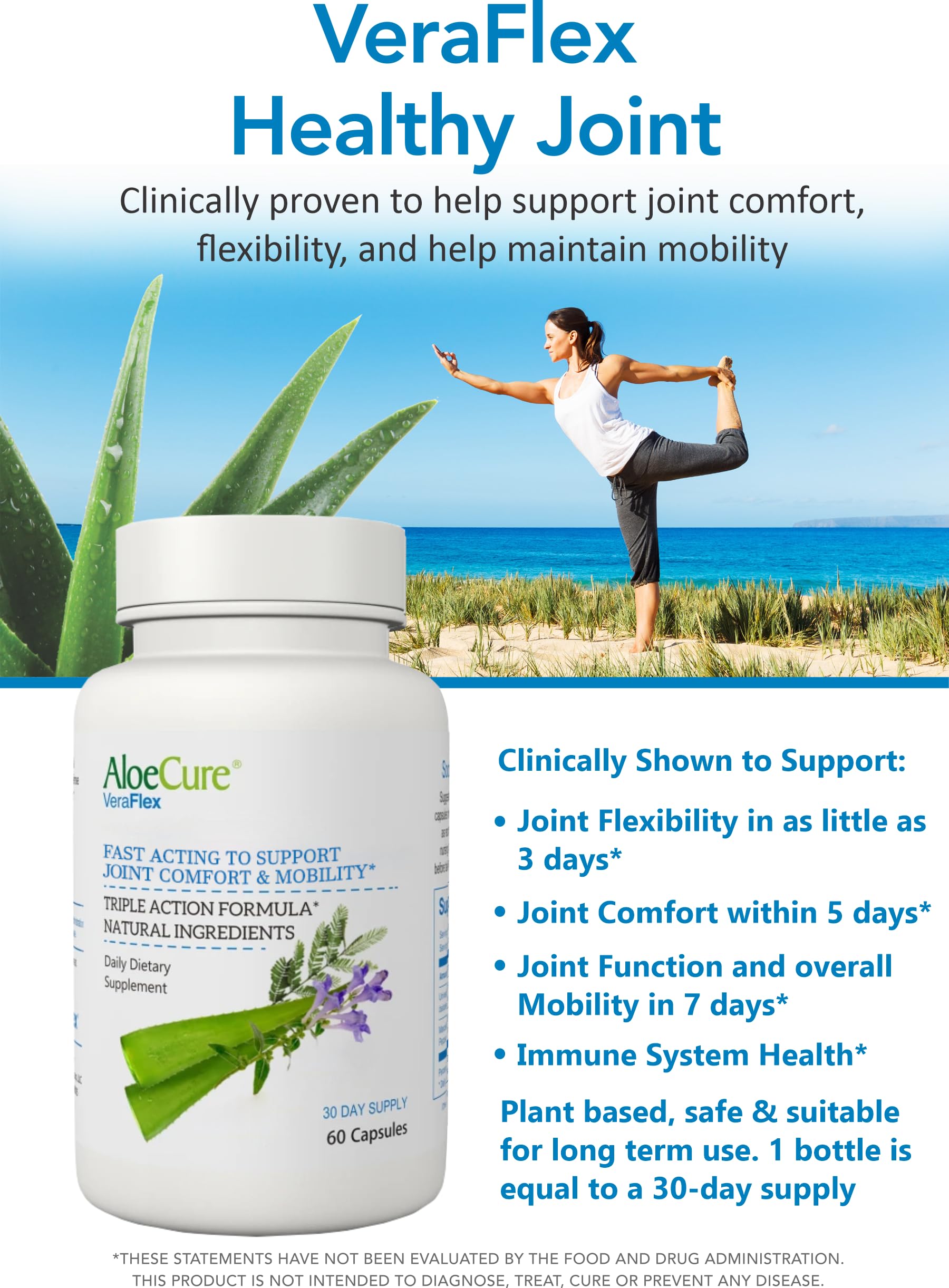 AloeCure VeraFlex Natural Joint Support Supplement with USDA Organic Aloe Vera AloeCure uk supplements