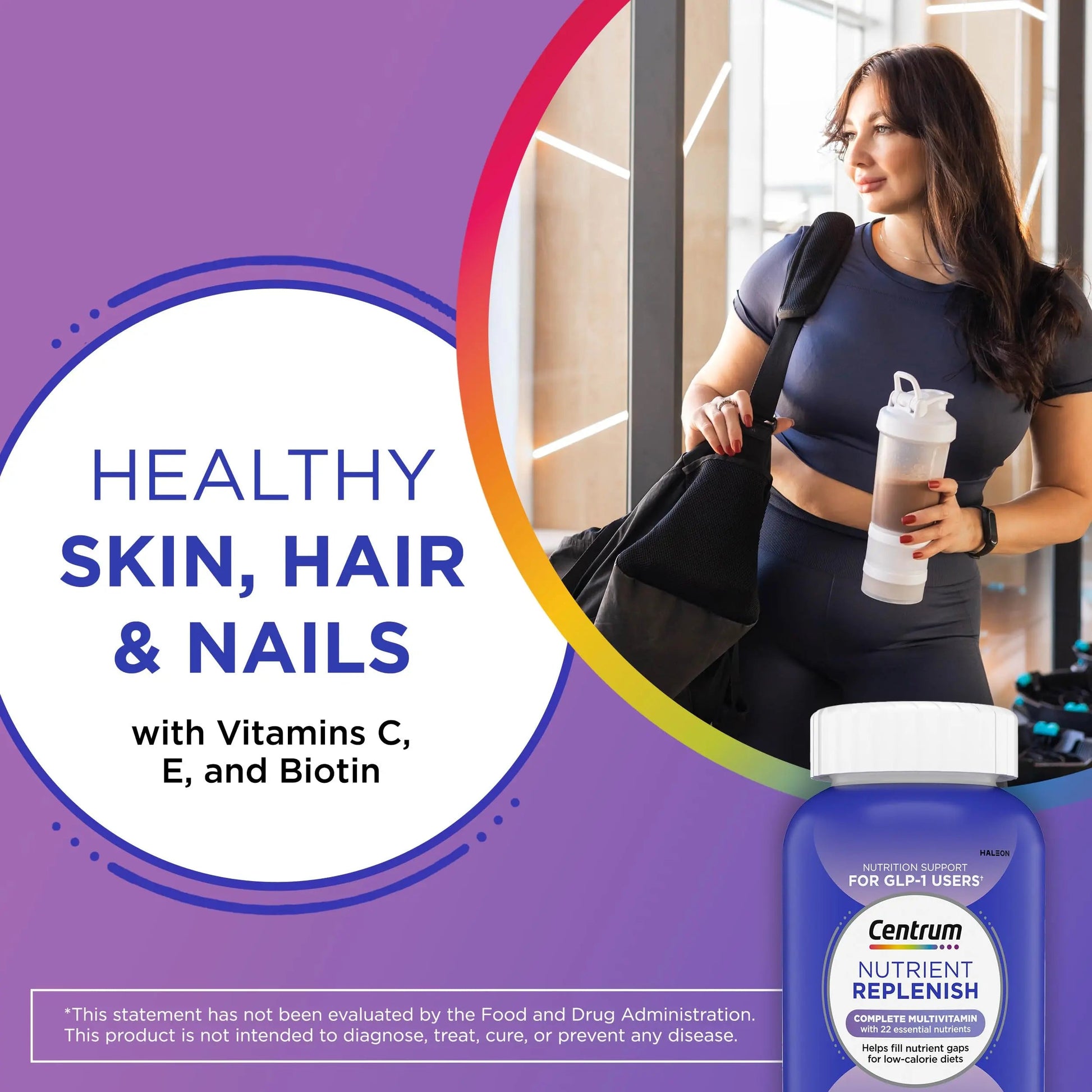 Centrum Nutrient Replenish GLP-1 Nutrition Support Multivitamin for Whole Body Health and Appearance - 180 Tablets, 6 Month Supply Centrum uk supplements