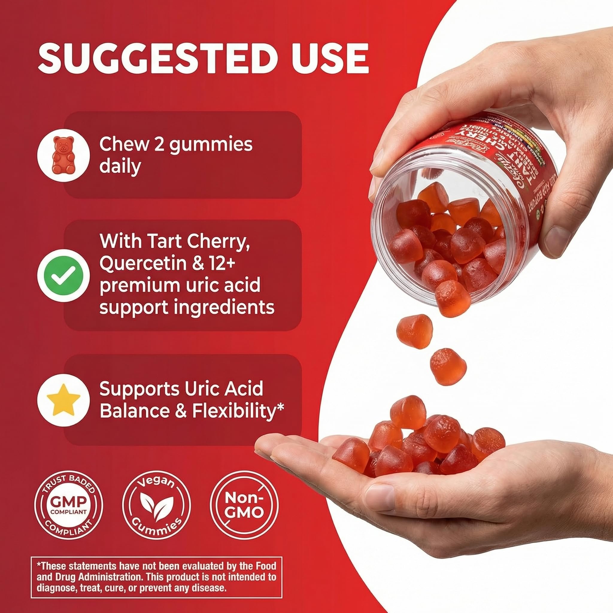 Clean Nutra Tart Cherry Gummies Uric Acid Flush Celery Milk Thistle Bromelain Vitamin C Magnesium Citrus Bergamot Ginger Stinging Nettle Leaf Chamomile Berberine Quercetin Support 60 Gummy Vitamins Clean Nutraceuticals uk supplements