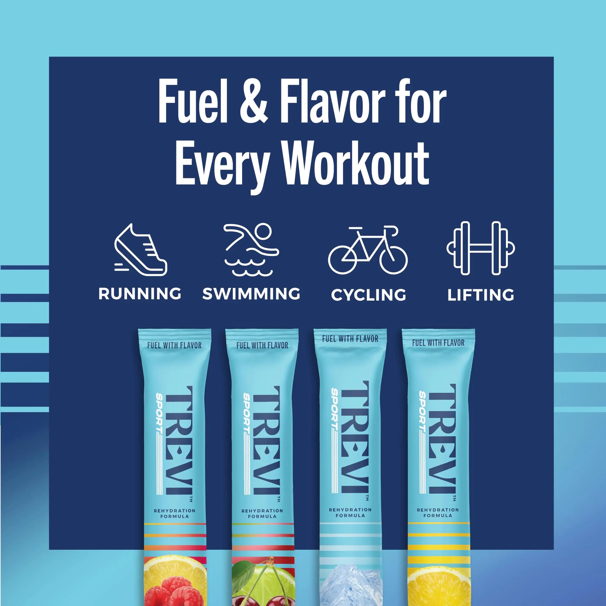 TREVI™ Sport Electrolytes Powder Packets Sugar Free - 800mg Sodium - 250mg Potassium - 100mg Magnesium - Water Drink Mix Rehydration Essentials - 20 Count - Variety Pack TREVI uk supplements
