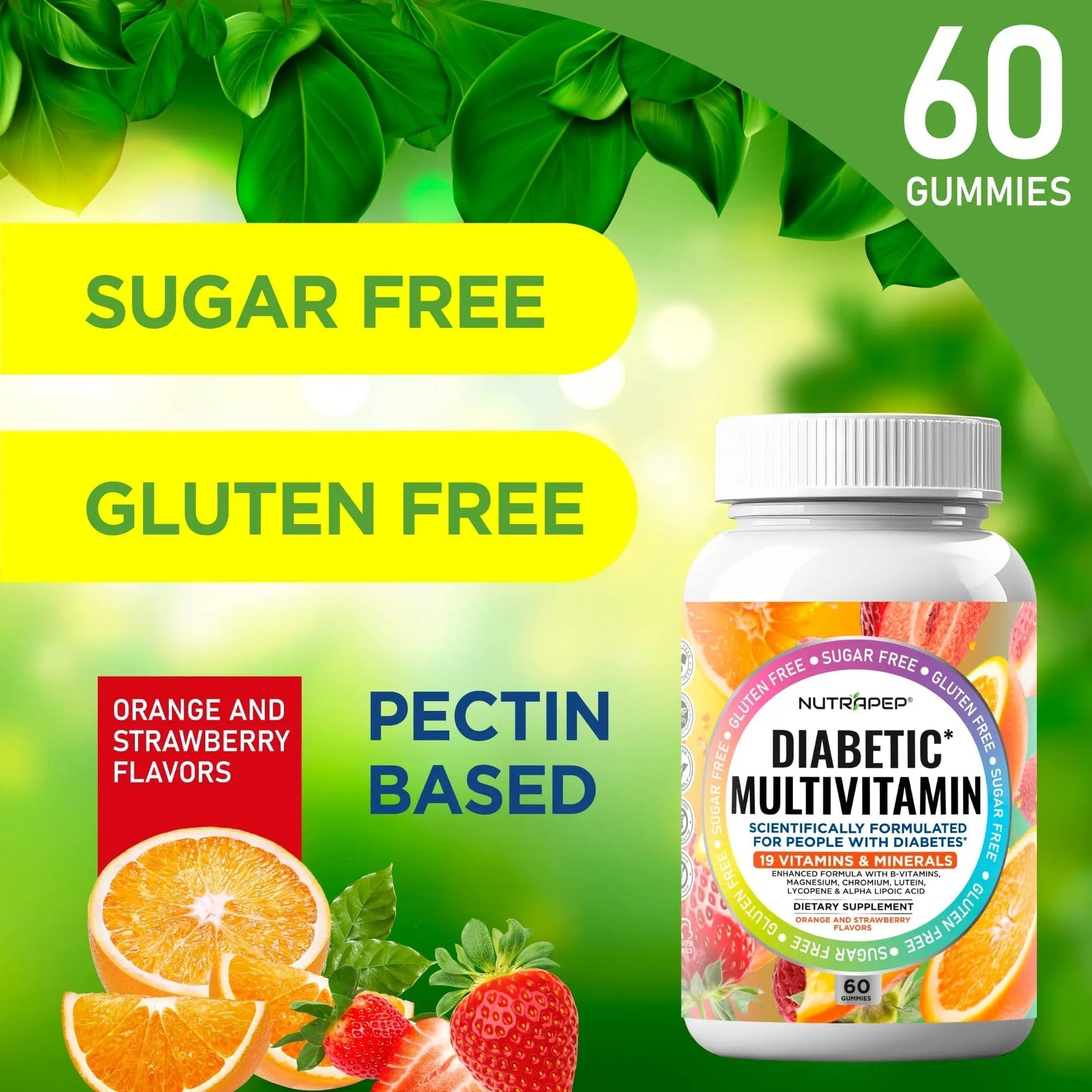 NutraPep Premium Multivitamin Chewable Gummies for Women & Men - Sugar-Free & Gluten Free Supplement Vitamins NutraPep uk supplements