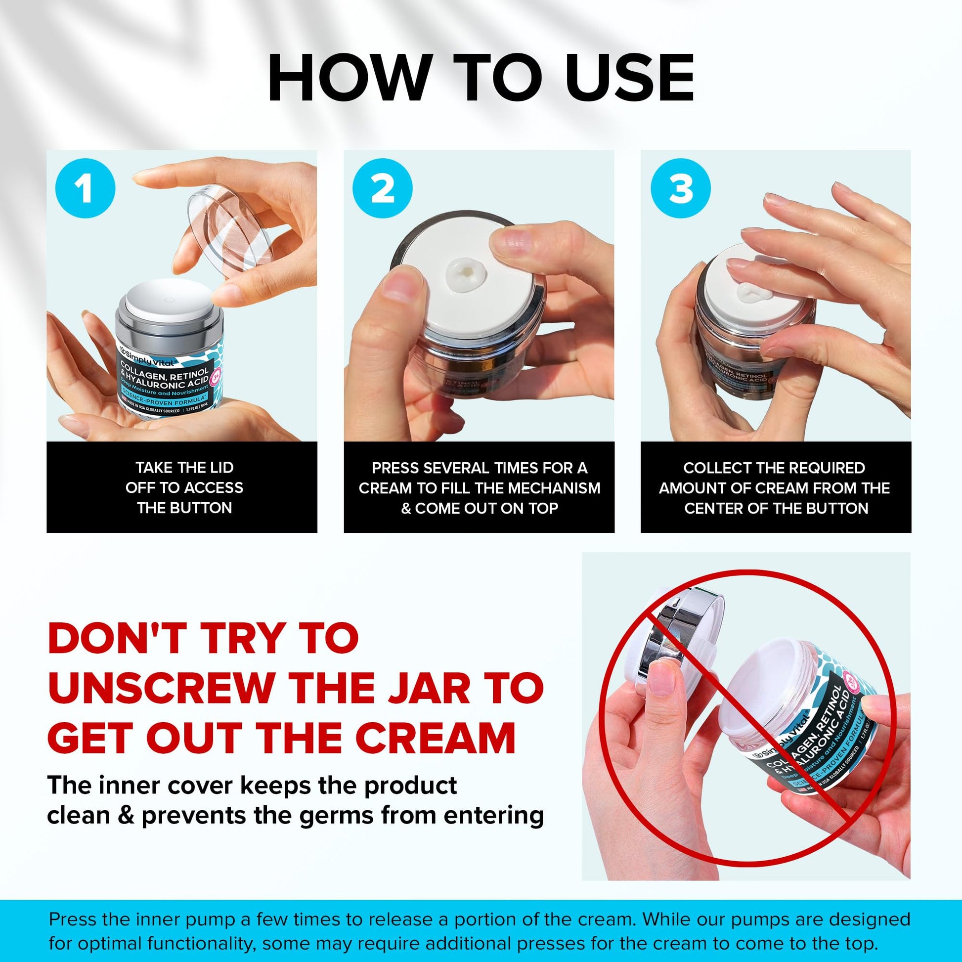 Anti-Aging Face Moisturizer with Retinol, Collagen & Hyaluronic Acid - Made in USA - Moisturizer Face Cream for Women & Men - Firming & Hydrating Neck Cream - Day & Night Skin Care - 1.7 fl oz SimplyVital uk supplements