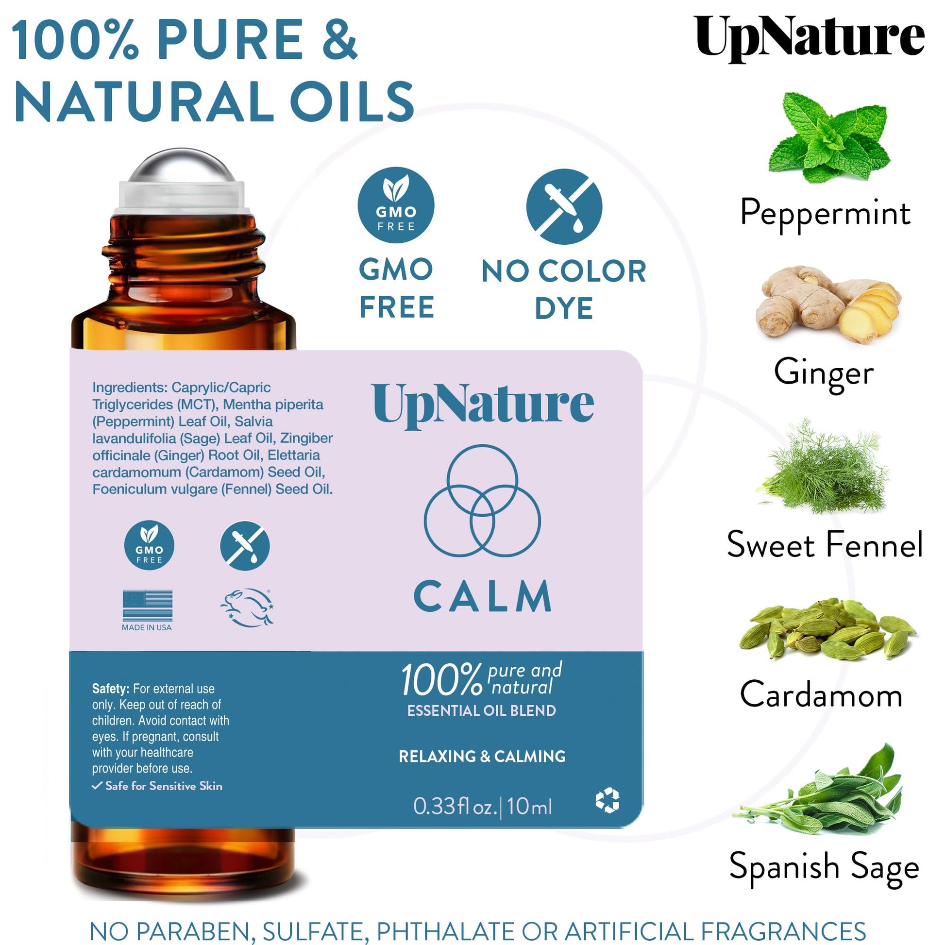 UpNature Calm Essential Oil Roll On Blend – Stress Relief & Relaxation Gifts for Women – Calming UpNature uk supplements