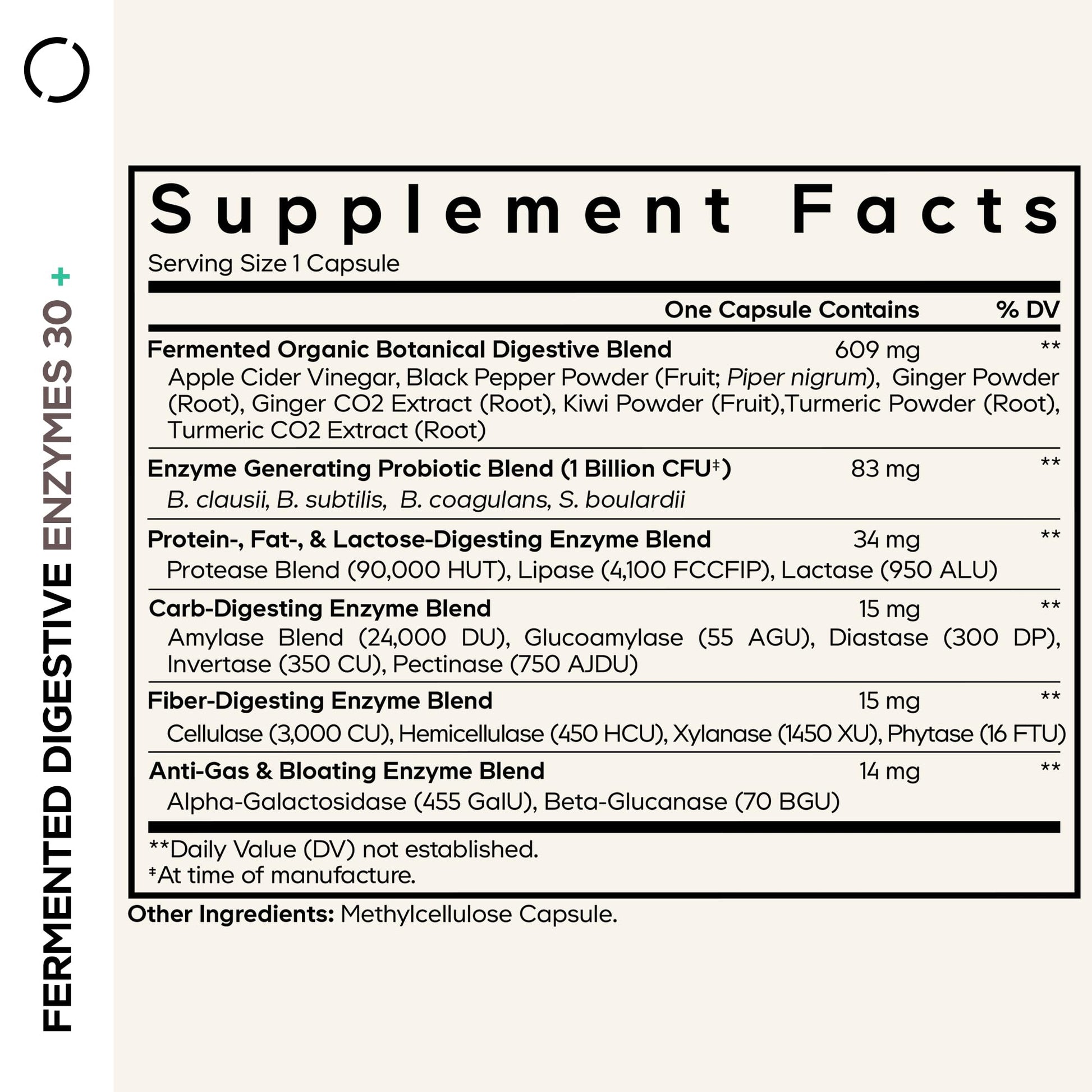 Codeage Fermented Digestive Enzymes Supplement - 14 Digestive Enzymes, Probiotics, Prebiotics, Fermented Botanicals, Plant-Based Multi Pancreatic Enzymes - 1 Capsule a Day - 30 Capsules Codeage uk supplements