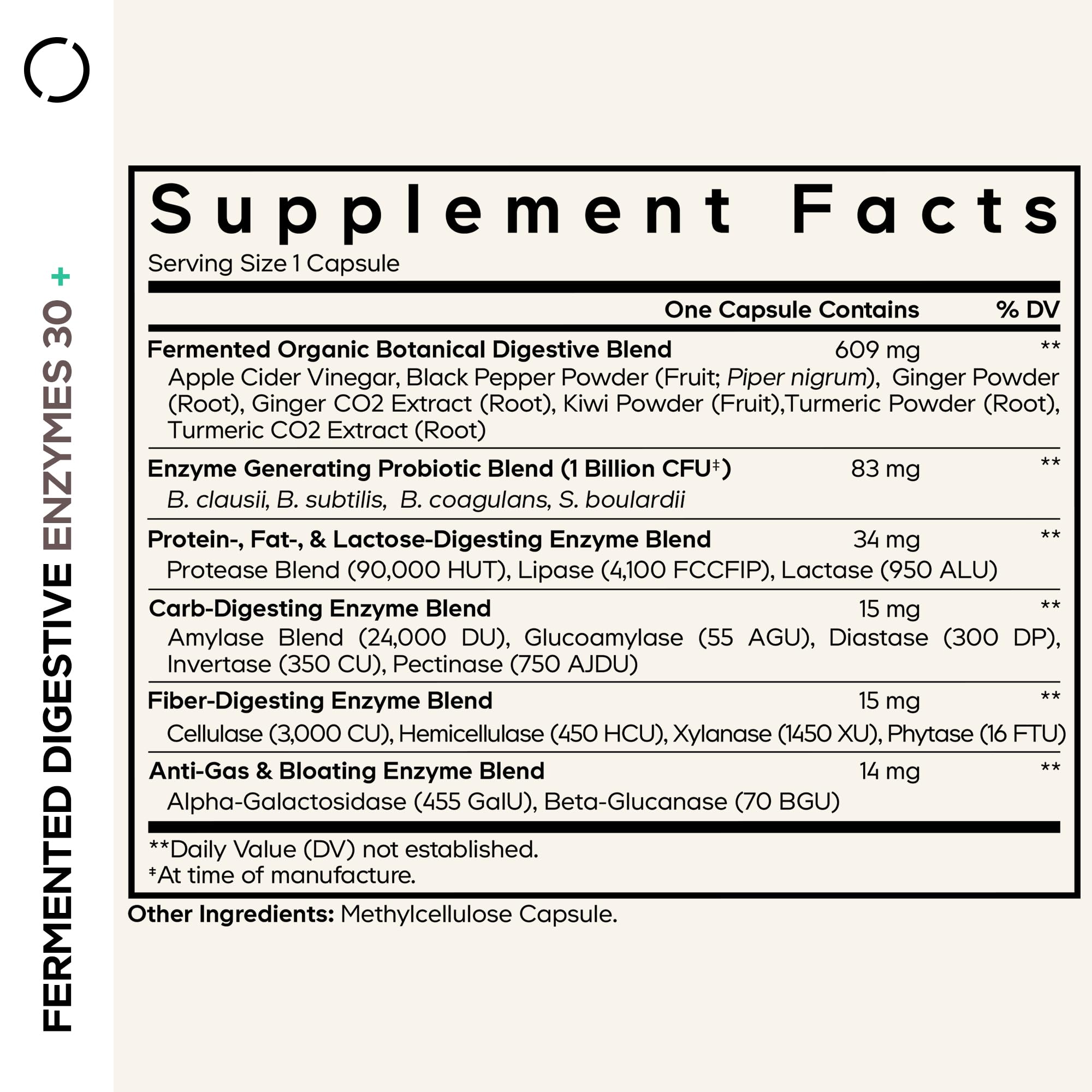 Codeage Fermented Digestive Enzymes Supplement - 14 Digestive Enzymes, Probiotics, Prebiotics, Fermented Botanicals, Plant-Based Multi Pancreatic Enzymes - 1 Capsule a Day - 30 Capsules Codeage uk supplements