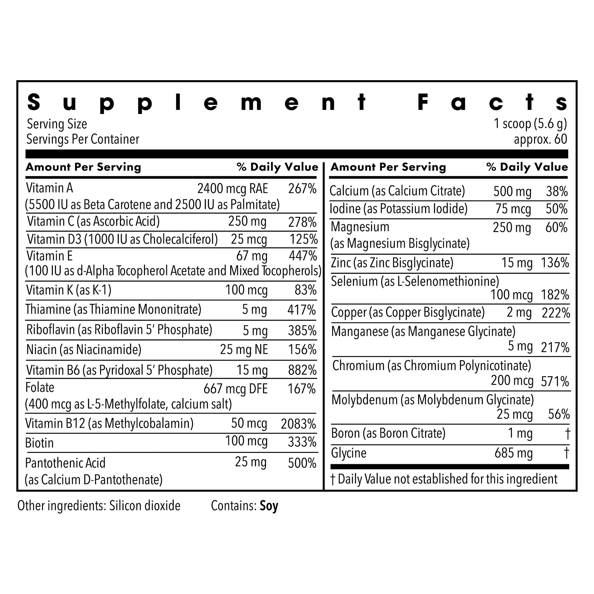 Metabolic Maintenance Vitamin Mineral Base Powder - Iron Free Multivitamin with Active B Vitamins + Chelated Minerals (340 Grams, 60 Servings) Metabolic Maintenance uk supplements