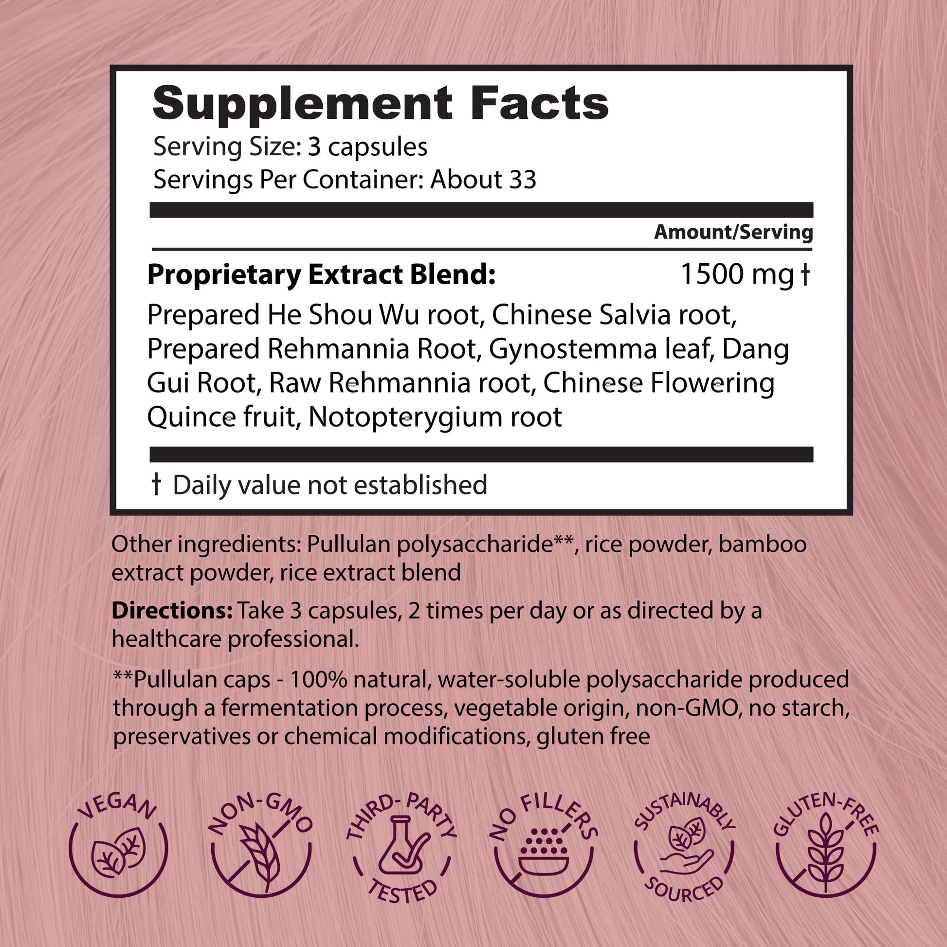 Dragon Herbs Hair and Nails | All Natural Supplement to Support Hair, Nails, Healthy Aging, and Circulation | All Natural Ingredients, Non-GMO (100 Capsules, 500 mg Per Capsule) Dragon Herbs uk supplements