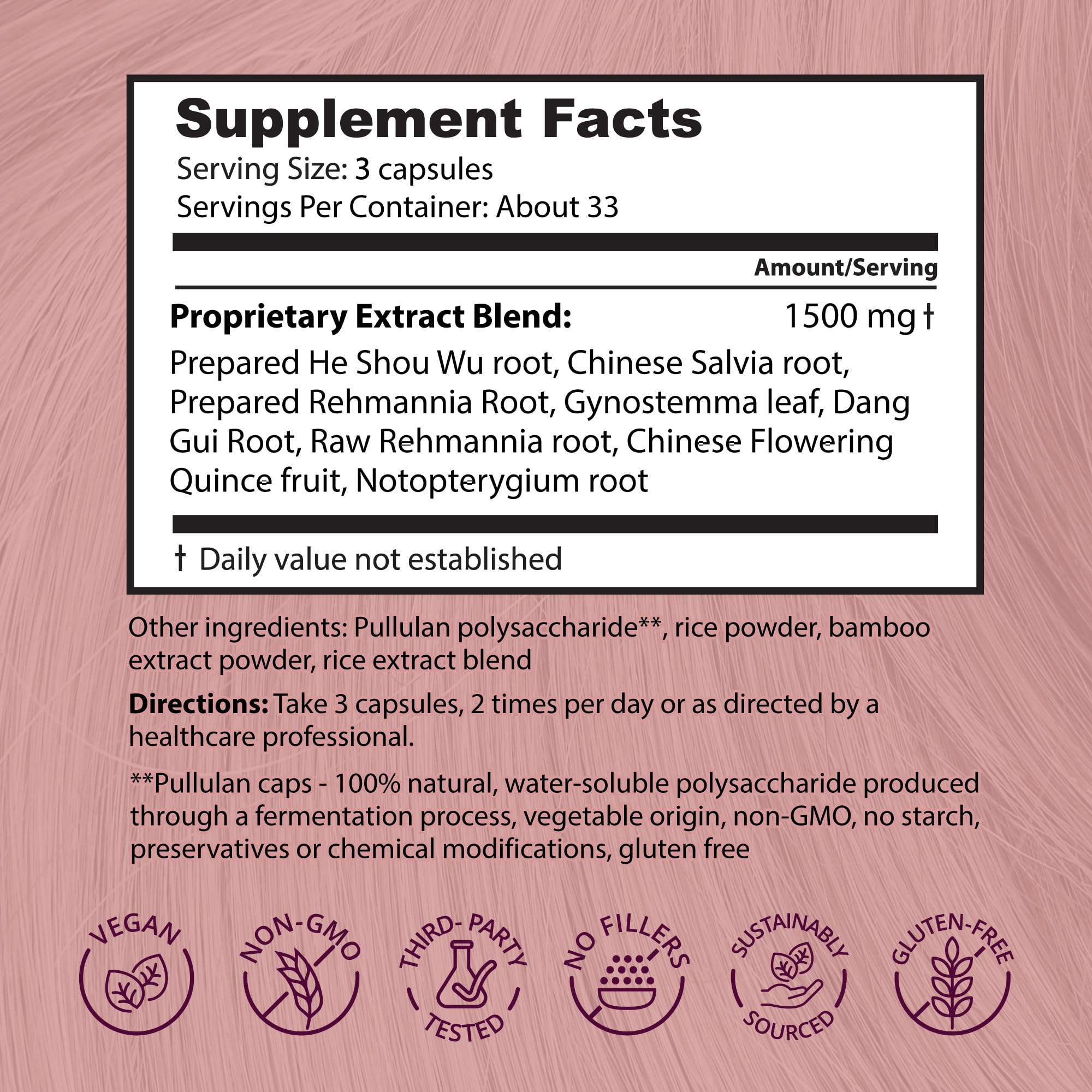 Dragon Herbs Hair and Nails | All Natural Supplement to Support Hair, Nails, Healthy Aging, and Circulation | All Natural Ingredients, Non-GMO (100 Capsules, 500 mg Per Capsule) Dragon Herbs uk supplements