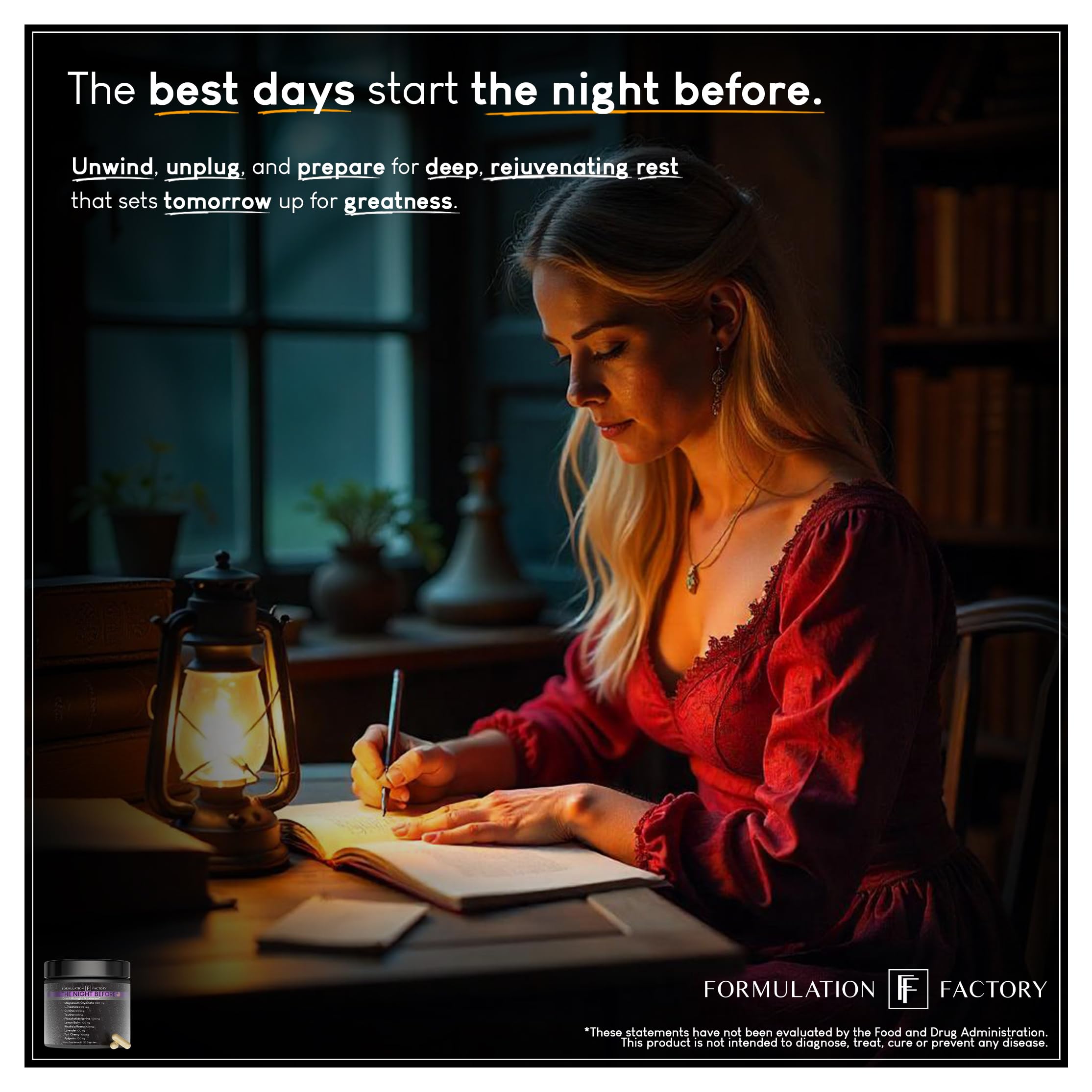 The Night Before 10-in-1 Midnight Maximizer Sleep Aid, Stress Relief, Cognition, Relaxation, Recovery, Focus, Magnesium Glycinate, L-Theanine & More, (120 Capsules – 2 Month Supply) Formulation Factory uk supplements