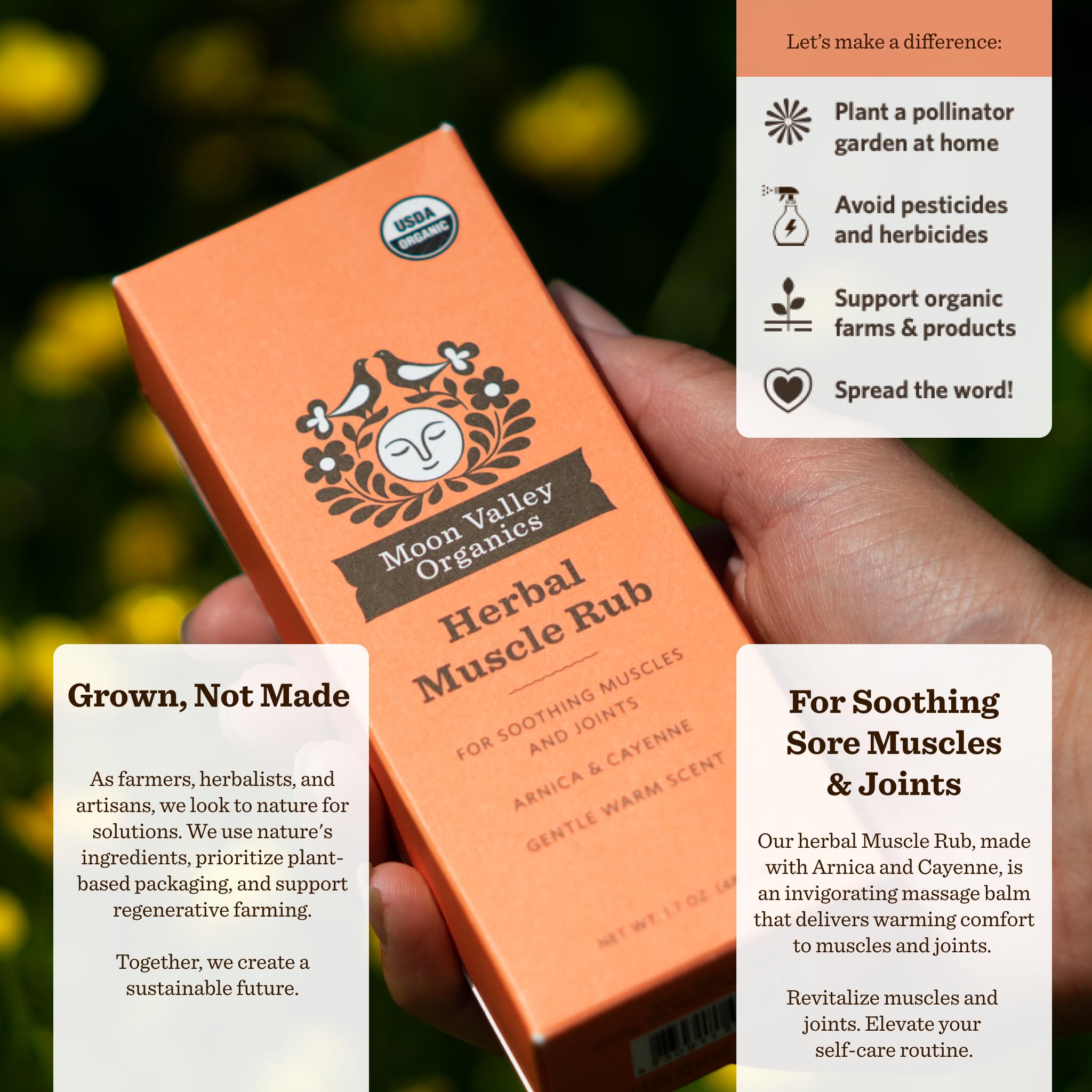 Moon Valley Organics Herbal Muscle Rub with Cayenne for Sore Joints, Aches and Pains, Soothes Pain Caused by Cold, Treat Sore Spots with Heat Moon Valley Organics uk supplements