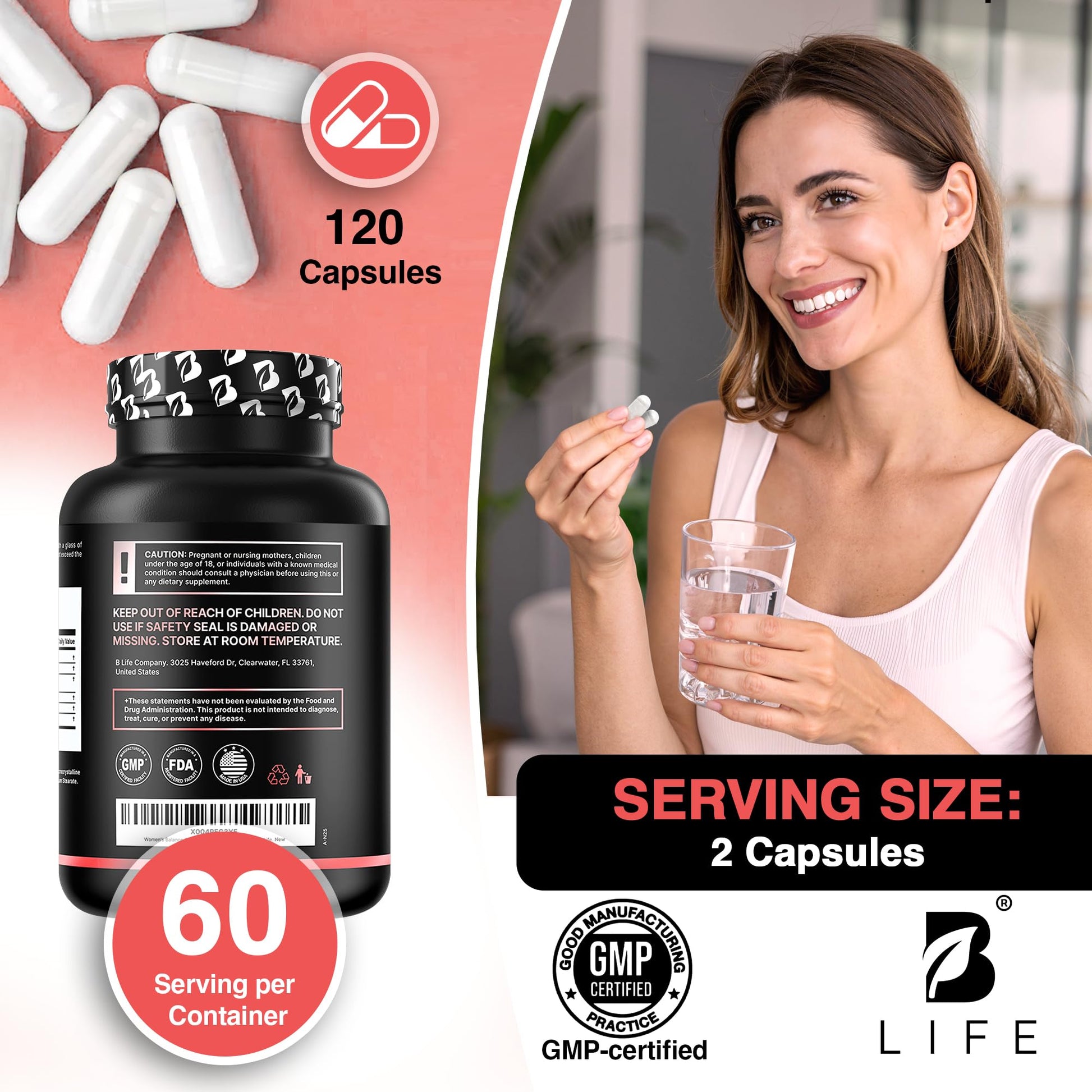 B Life Company DIM Supplement 400 mg with Myo & D-Chiro Inositol, Dong Quai – Hormone Balance for Women – Fertility Supplements – Inositol Supplement - 120 Caps B Life Company uk supplements