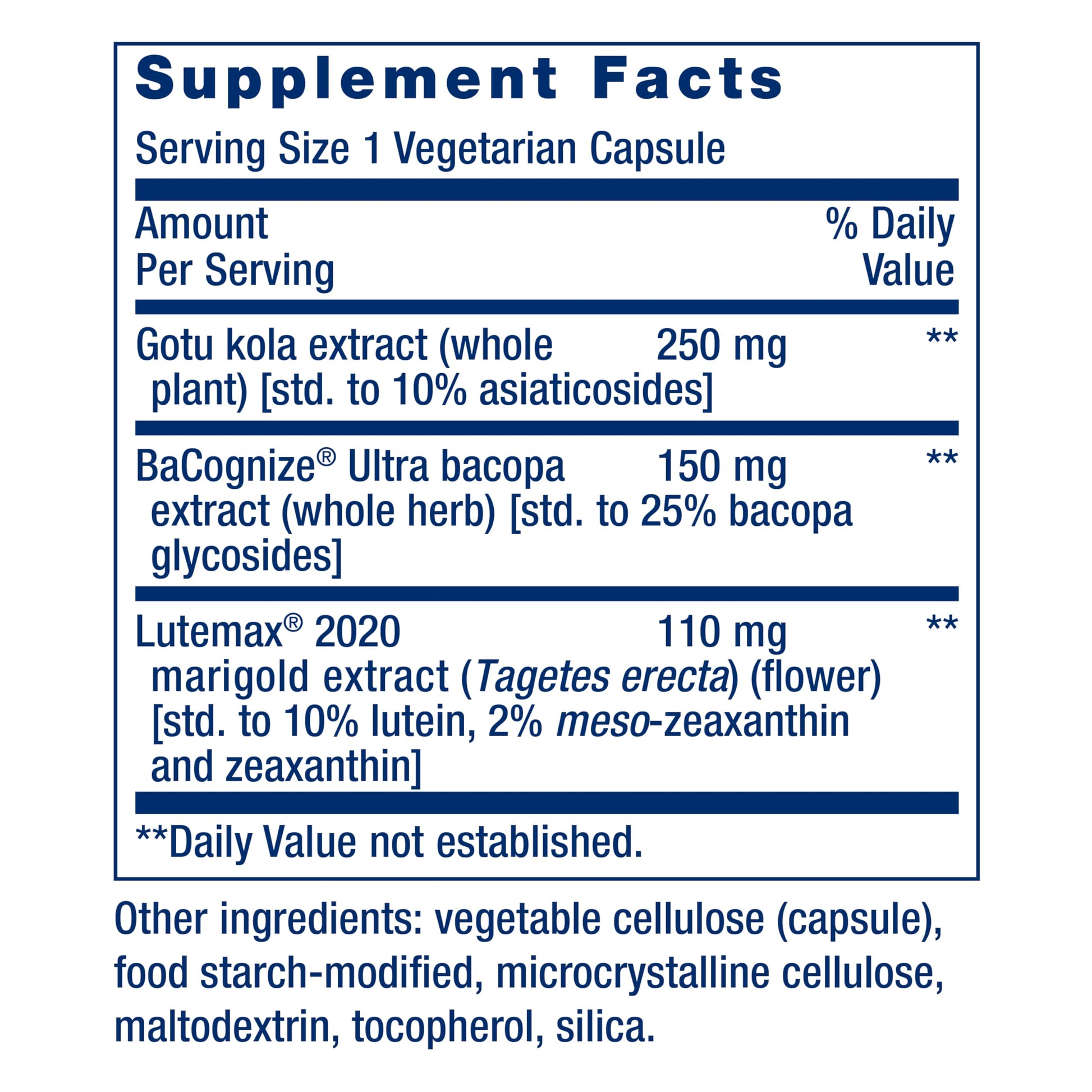 Life Extension Quick Brain Nootropic, Fast Thinking, Learning, Concentration, Lutein, zeaxanthin, gotu kola, bacopa, Gluten Free, Non-GMO, Vegetarian, 1 Daily, 30 Capsules Life Extension uk supplements