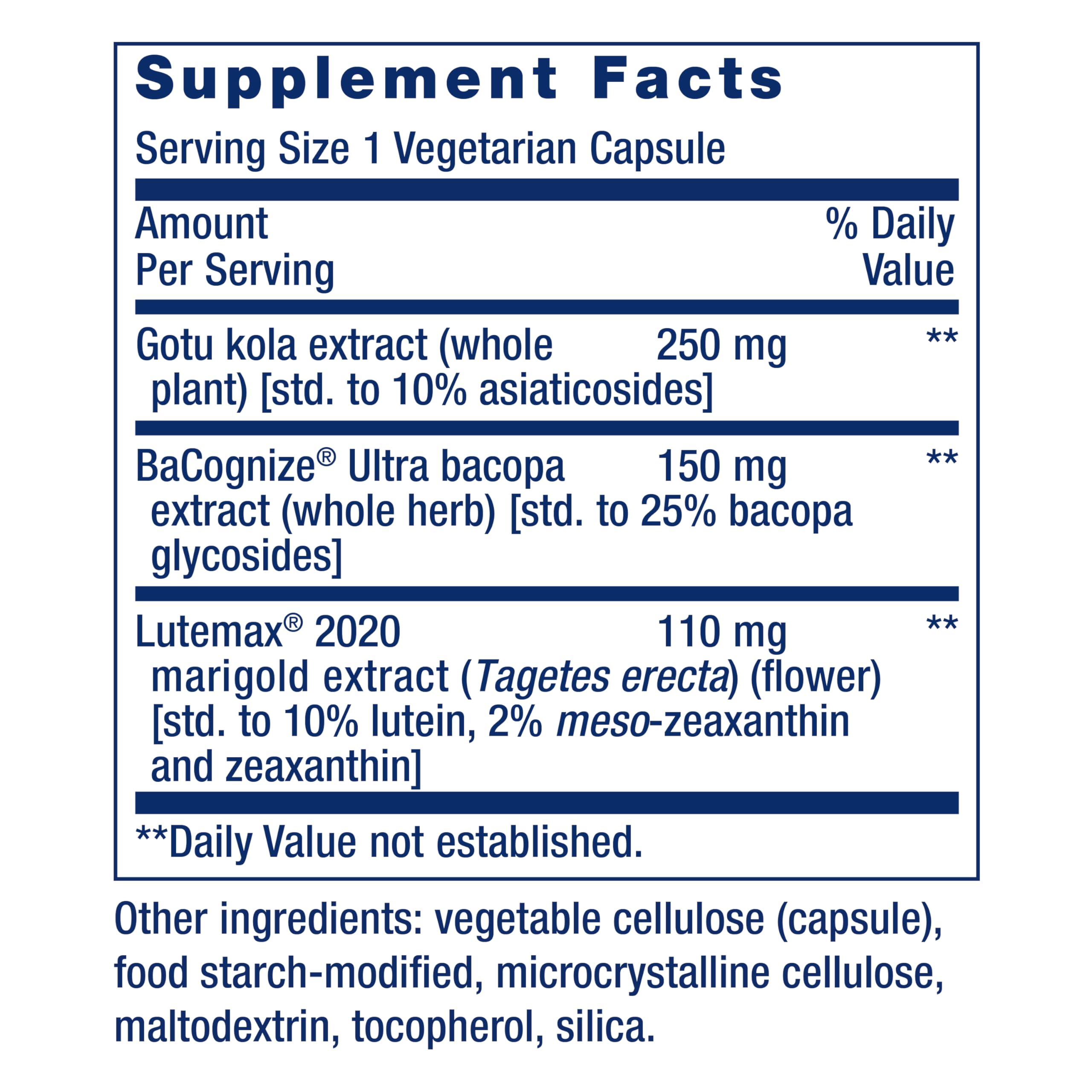 Life Extension Quick Brain Nootropic, Fast Thinking, Learning, Concentration, Lutein, zeaxanthin, gotu kola, bacopa, Gluten Free, Non-GMO, Vegetarian, 1 Daily, 30 Capsules Life Extension uk supplements