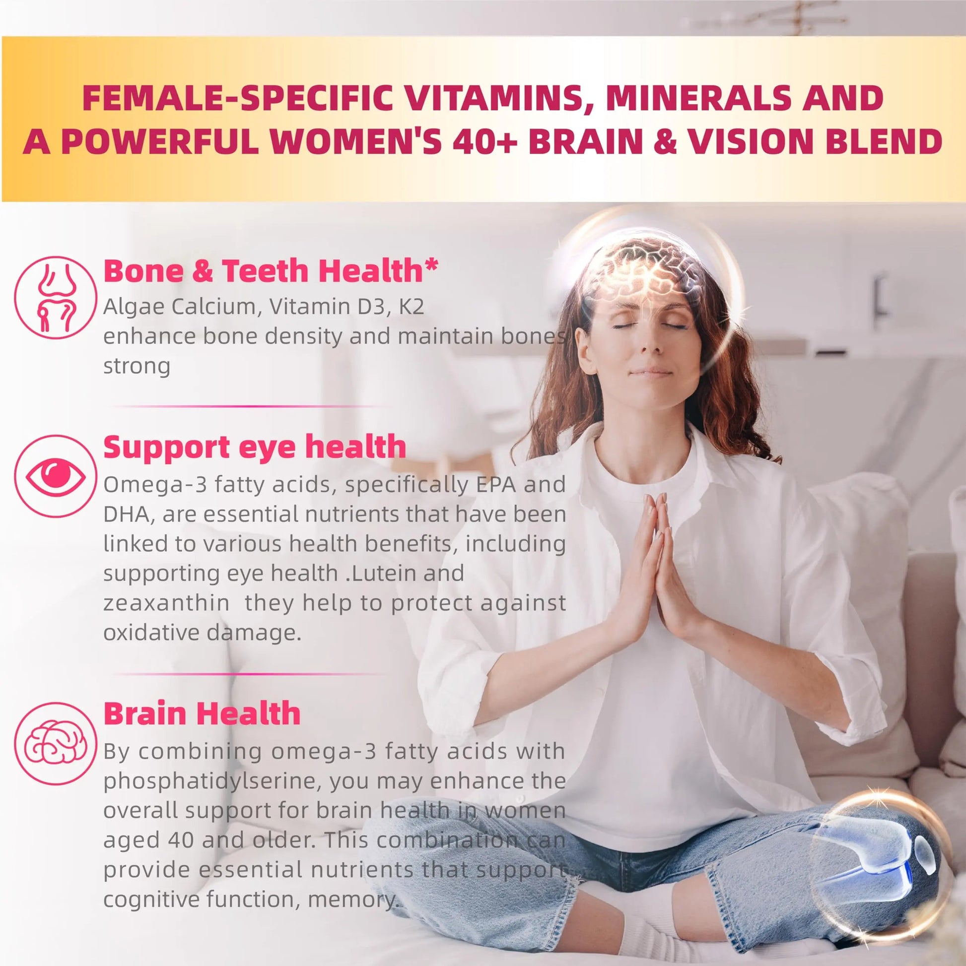 Lerinettia Multivitamin for Women Gummies for 40+ with Omega-3, Niacinamide, B-Complex, Lutein, Iron, Choline, Phosphatidylserine, Vitamin D3 Lerinettia uk supplements