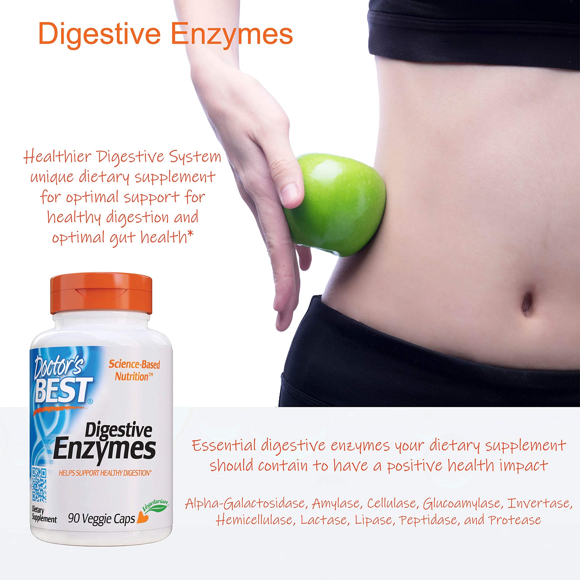 Doctor's Best Digestive Enzymes Non-GMO Vegetarian Gluten Free, 90 Cap Doctor's BEST uk supplements