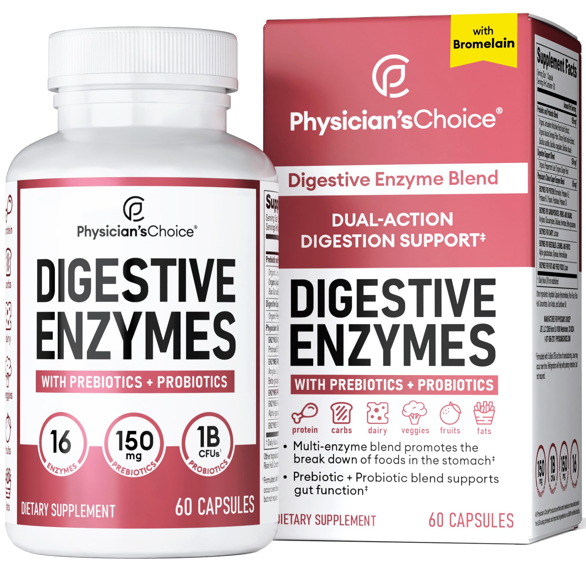 Physician's CHOICE Digestive Enzymes - Multi Enzymes, Bromelain, Organic Prebiotics Physician's CHOICE uk supplements