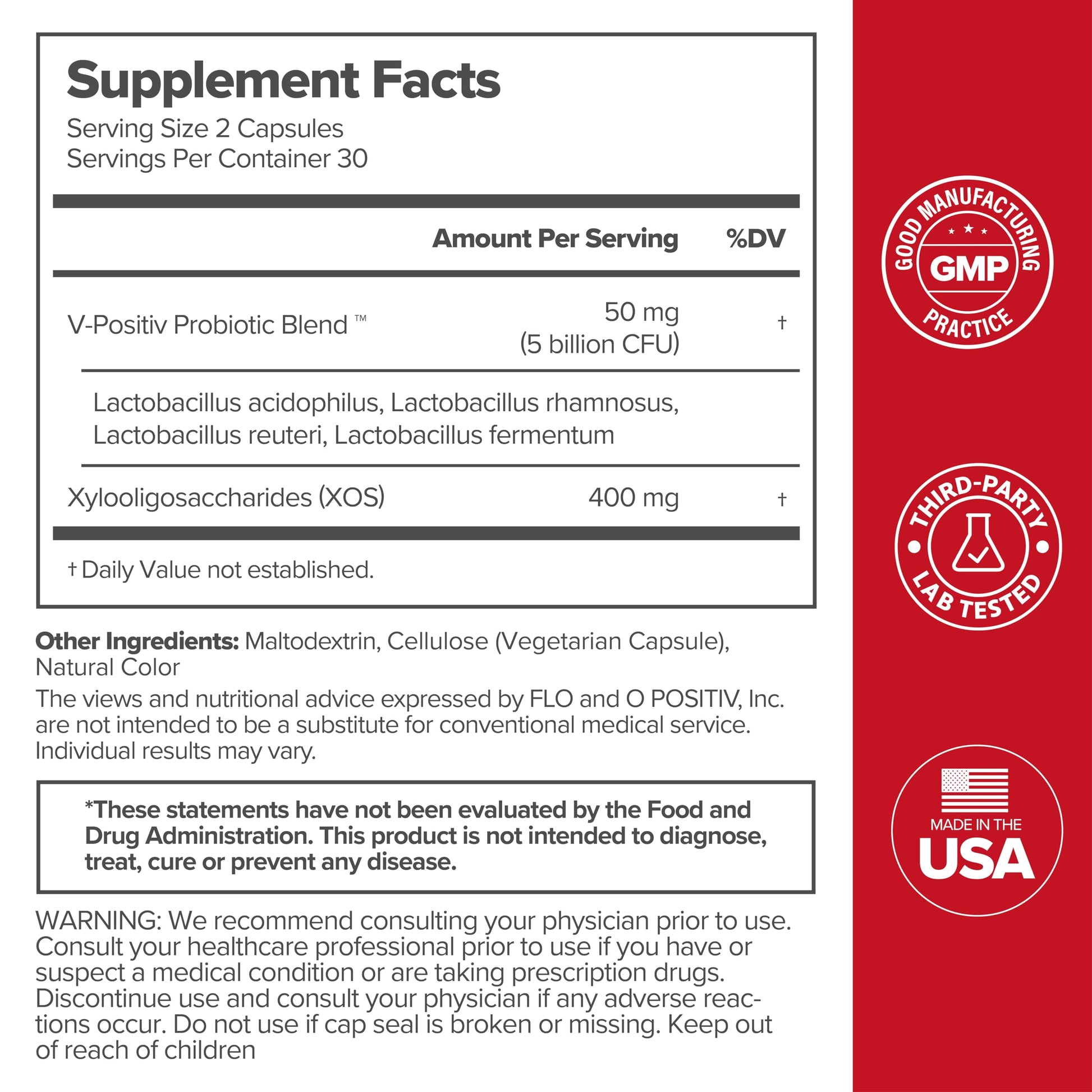 URO Vaginal Probiotics for Women pH Balance with Prebiotics & Lactobacillus Probiotic Blend O Positiv uk supplements
