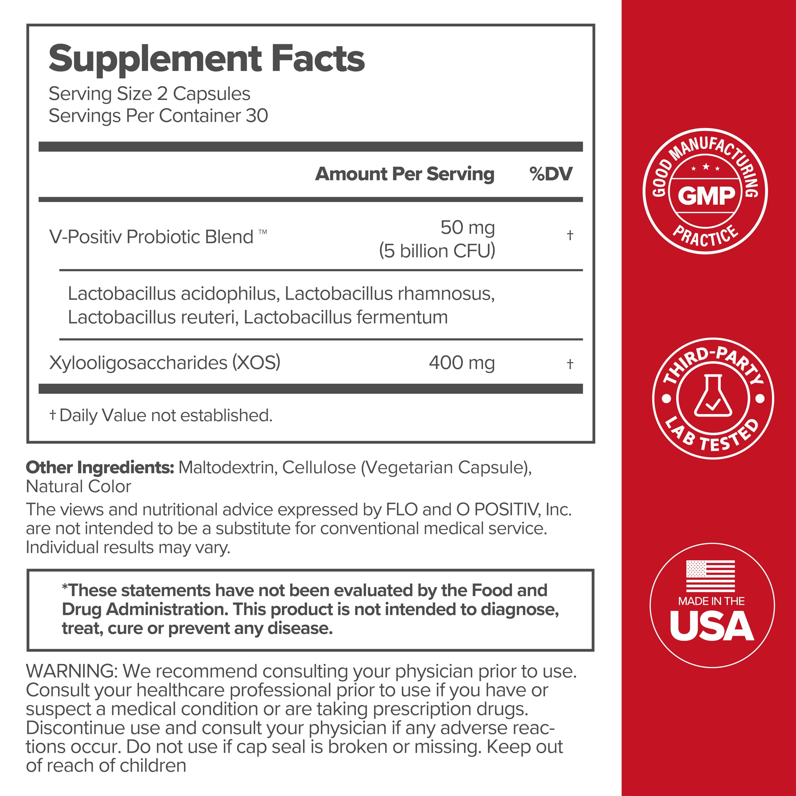 URO Vaginal Probiotics for Women pH Balance with Prebiotics & Lactobacillus Probiotic Blend O Positiv uk supplements