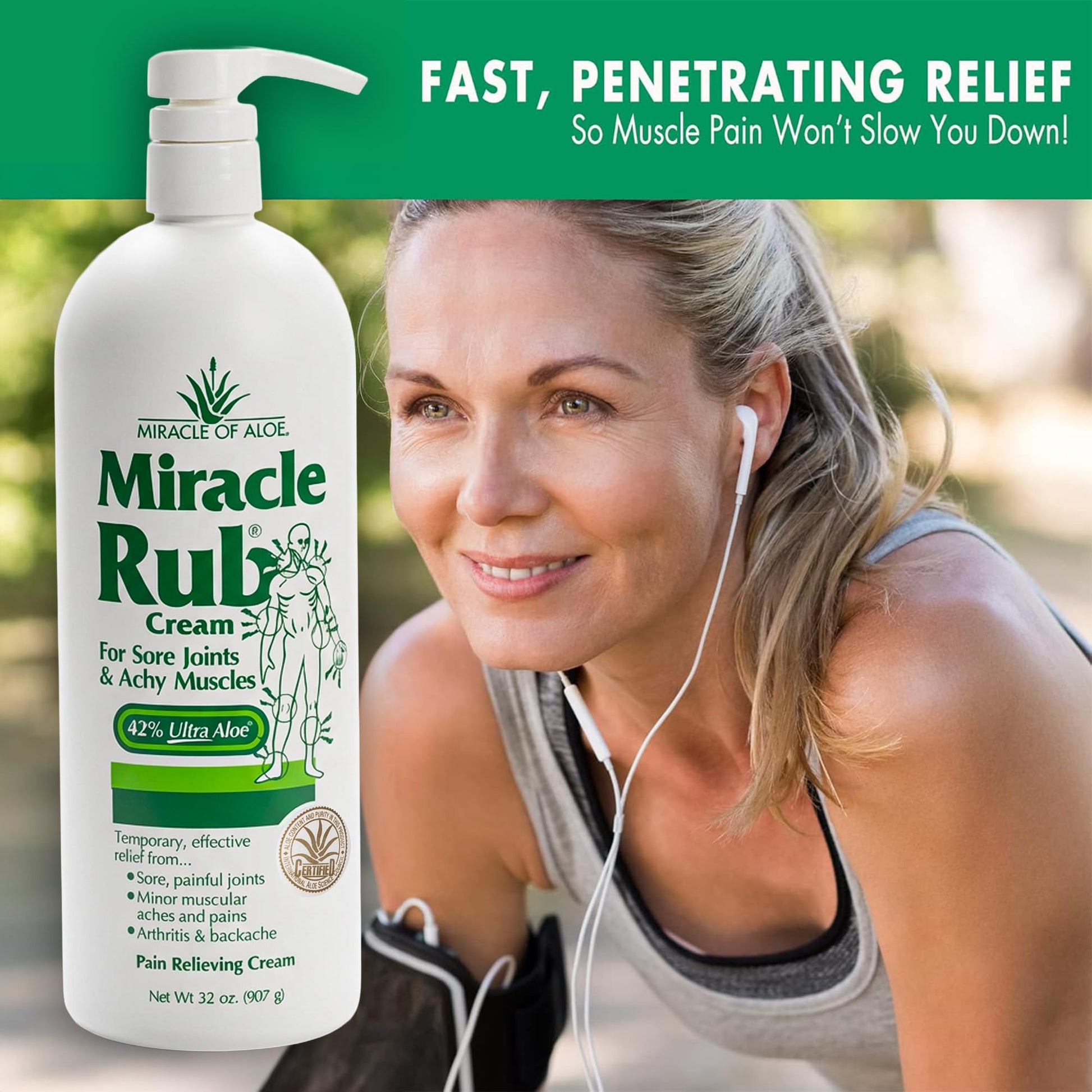 Miracle of Aloe Miracle Rub Pain Relieving Cream 32 oz, Fast & Effective Relief for Arthritis, Muscle, and Joint Pain - Maximum Strength UltraAloe Formula, Topical Analgesic Miracle of Aloe uk supplements