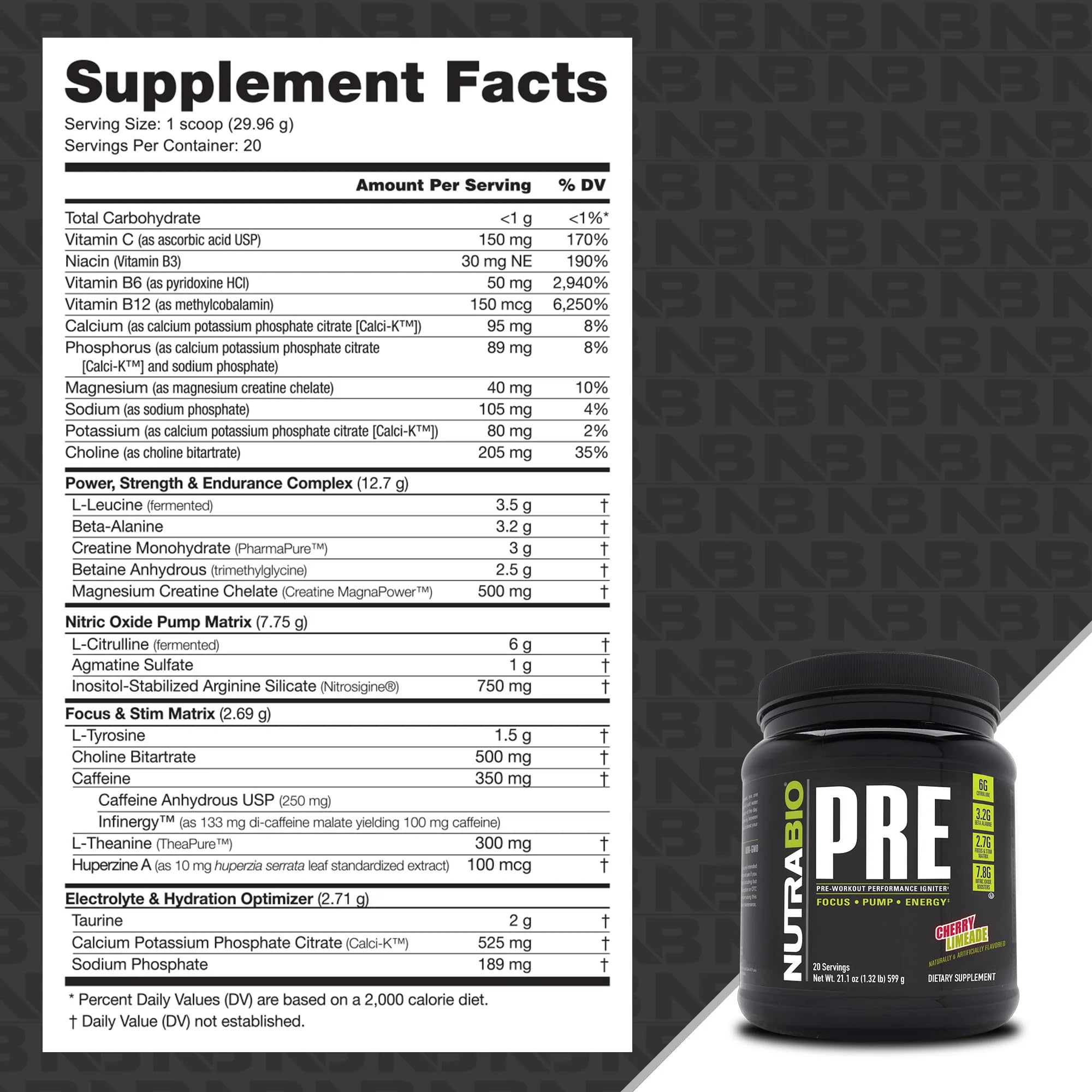 NutraBio PRE Workout V5 - (Cherry Limeade) NutraBio uk supplements