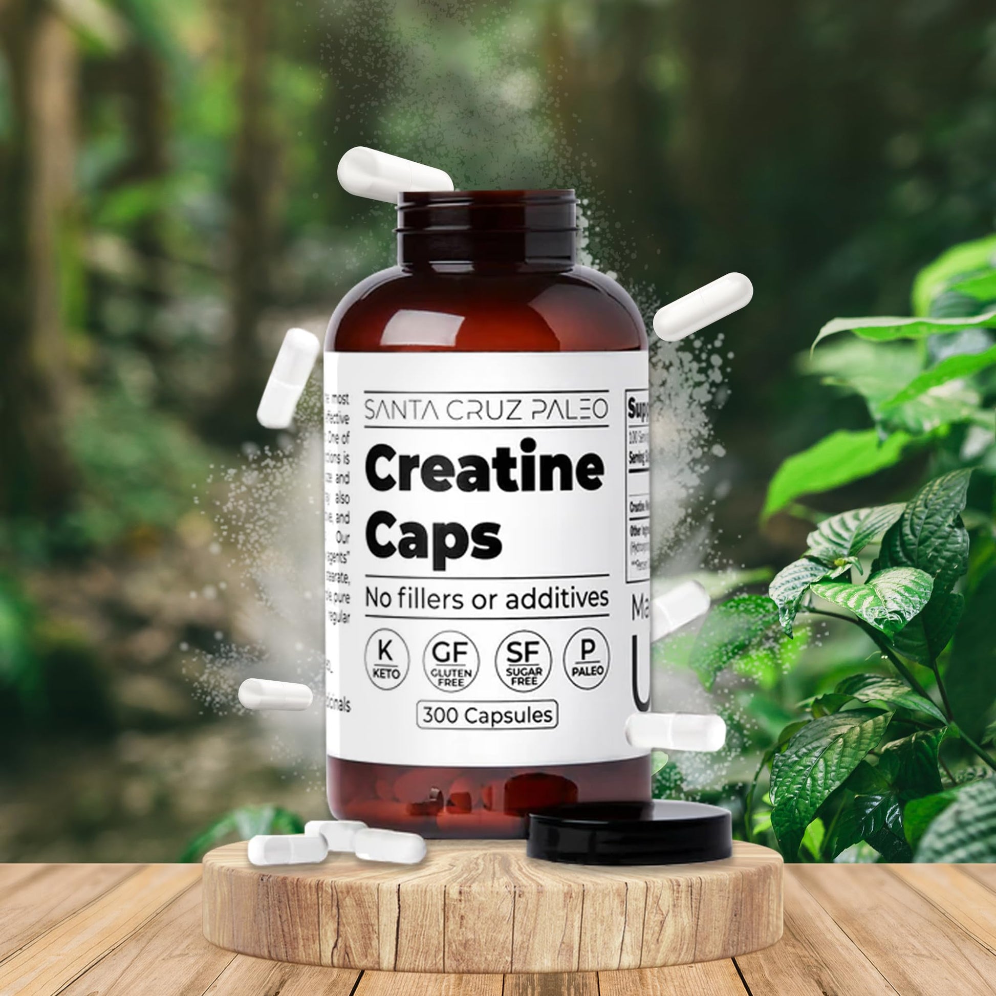 Santa Cruz Paleo Creatine Capsules, Supports Muscle Growth & Energy, Gluten Free, Keto, Sugar Free, Paleo, No Fillers or Additives, Creatine Monohydrate Pills, Santa Cruz Paleo uk supplements