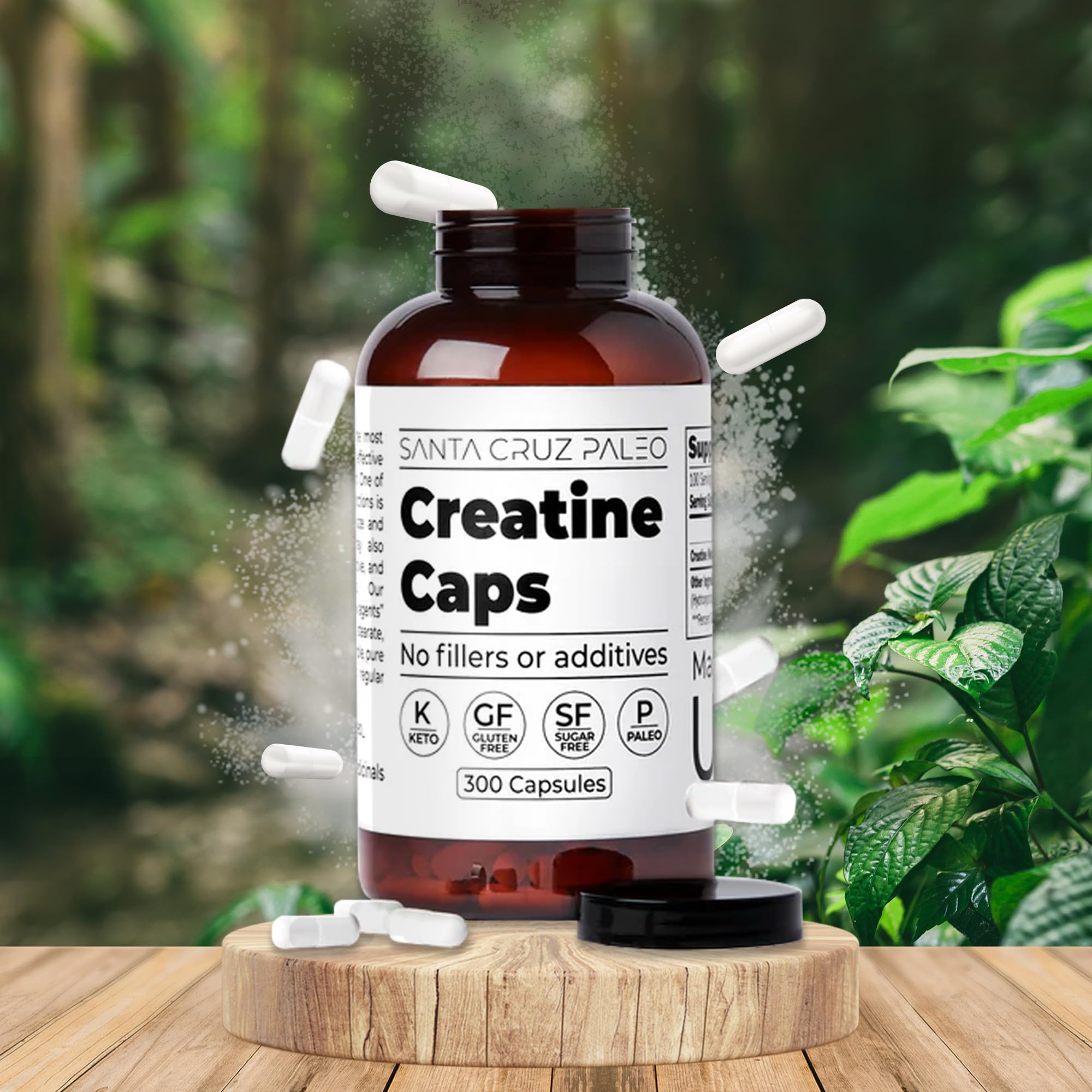Santa Cruz Paleo Creatine Capsules, Supports Muscle Growth & Energy, Gluten Free, Keto, Sugar Free, Paleo, No Fillers or Additives, Creatine Monohydrate Pills, Santa Cruz Paleo uk supplements
