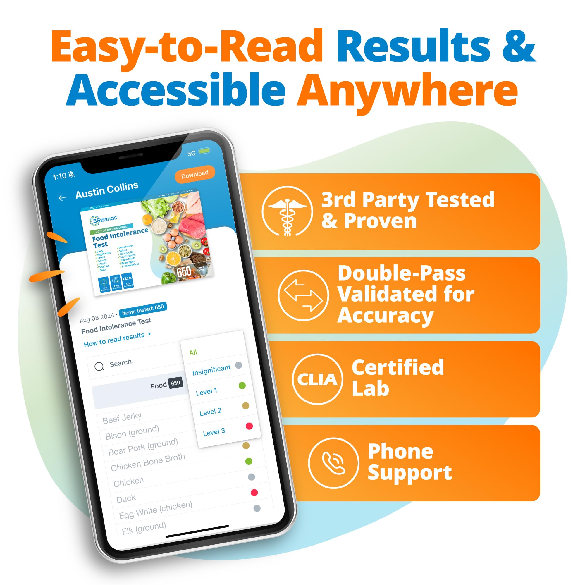 5Strands Food Intolerance Test, Accurate Hair Analysis, 658 Items Tested, at Home Food Sensitivity Test Kit for Adults & Kids, Gut Health Test, Results in 4 Days 5Strands uk supplements