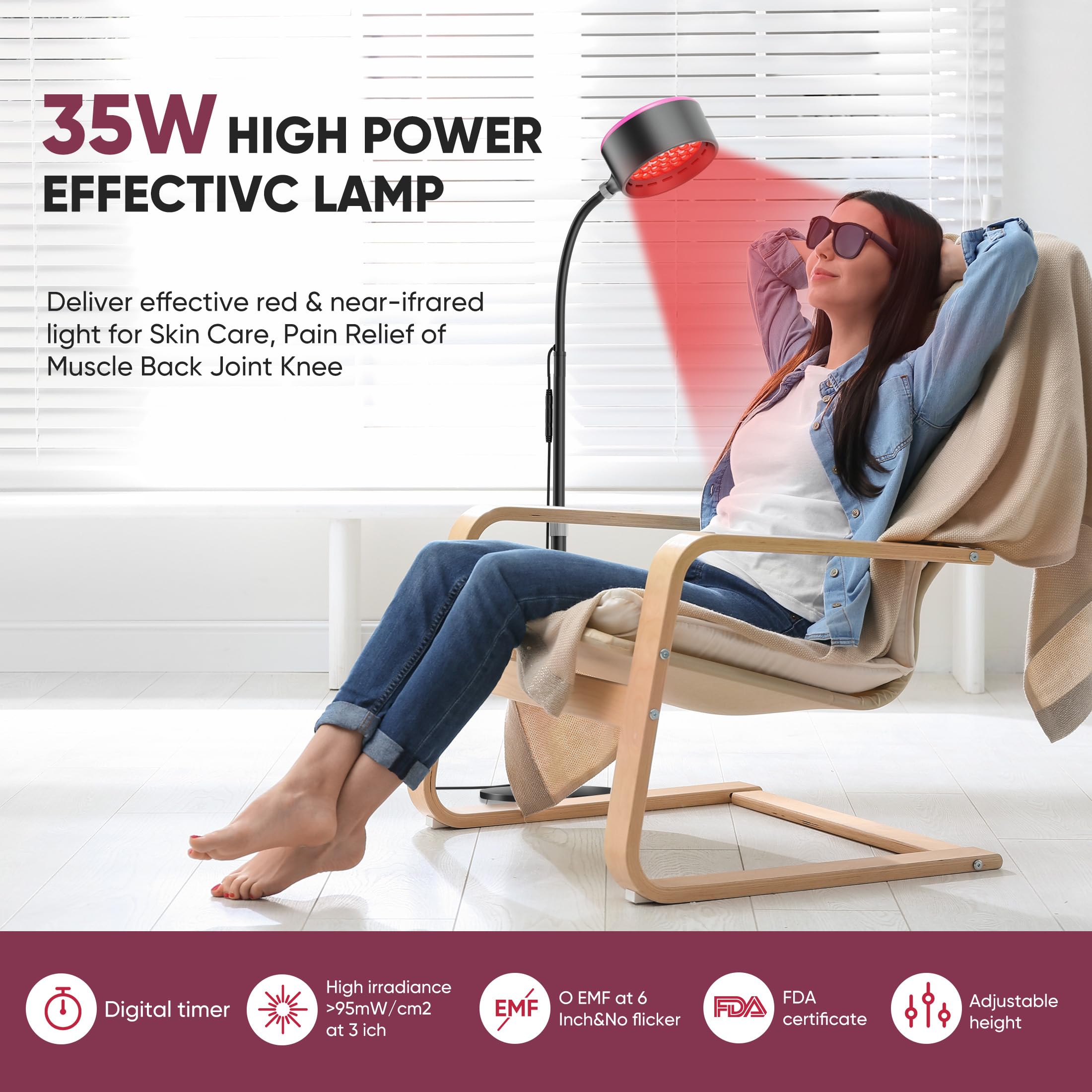 Caromolly Red Light Device Lamp, 660nm Red Light and 850nm Near-Infrared Light Combo Caromolly uk supplements