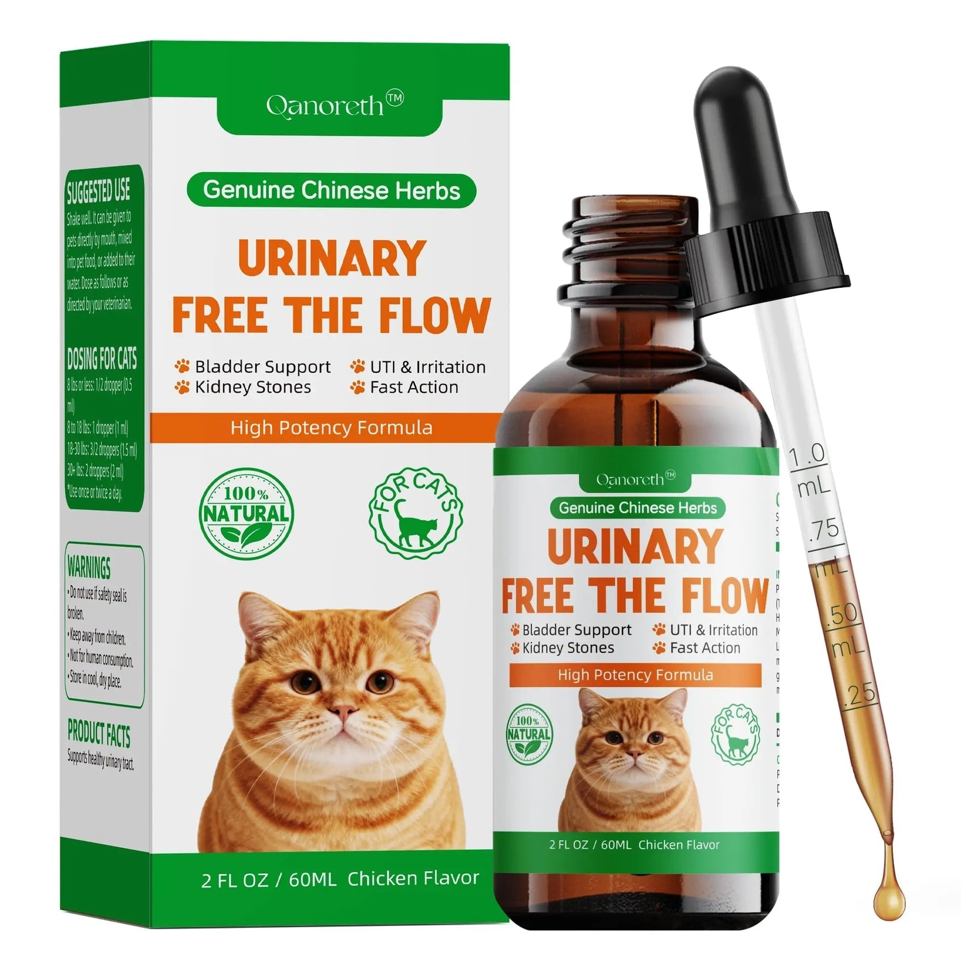 Cat Bladder Remedy for Stones & Crystals, Kidney StonesDissolver forCat- Urinary Free The Flow - Cat Urinary Tract Infection Treatment for Stones, Herbal CatUTI Remedy for Stone Relief & Prevention Qanoreth uk supplements