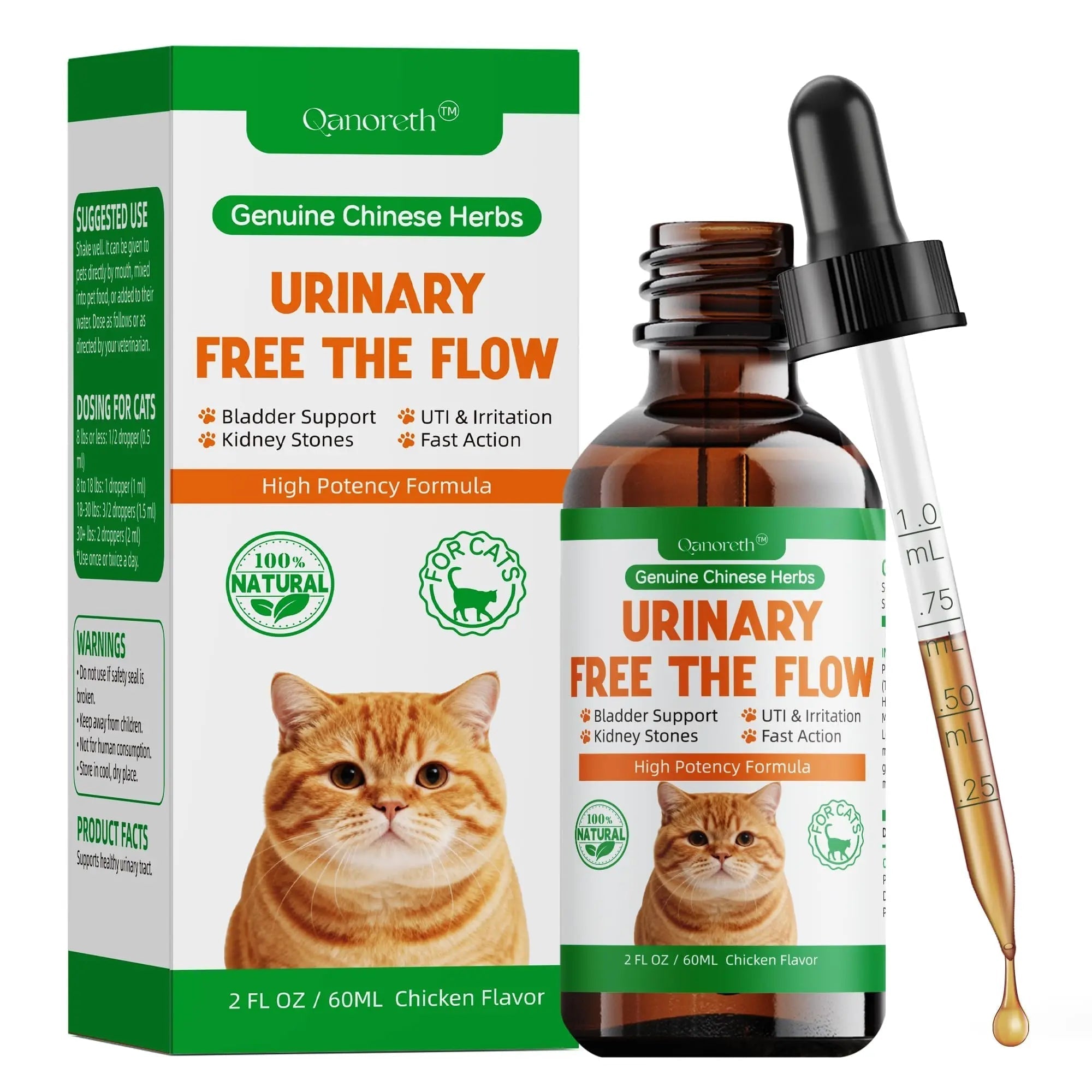Cat Bladder Remedy for Stones & Crystals, Kidney StonesDissolver forCat- Urinary Free The Flow - Cat Urinary Tract Infection Treatment for Stones, Herbal CatUTI Remedy for Stone Relief & Prevention Qanoreth uk supplements