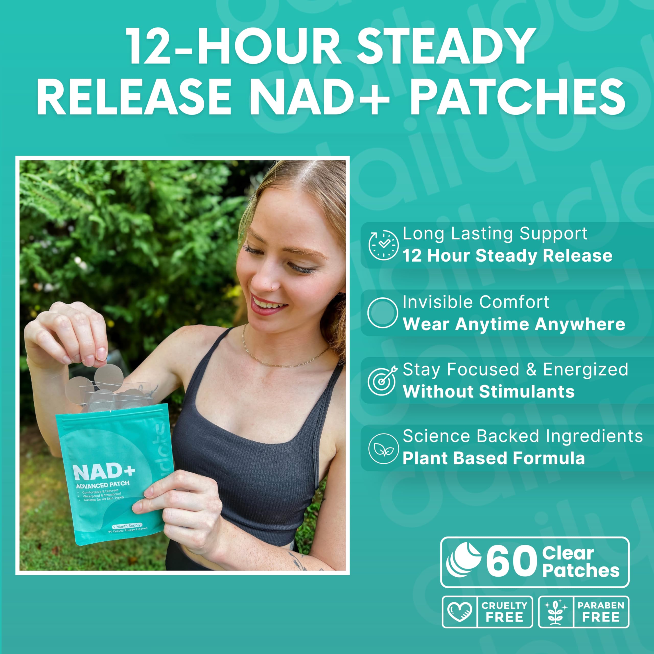 Daily Dots NAD+ Patches | Energy, Healthy Aging & Wellness Support | 12 Active Blends incl. Nicotinamide & CoQ10 | Time Release Patch | for Men & Women (60 Patches) Daily Dots uk supplements