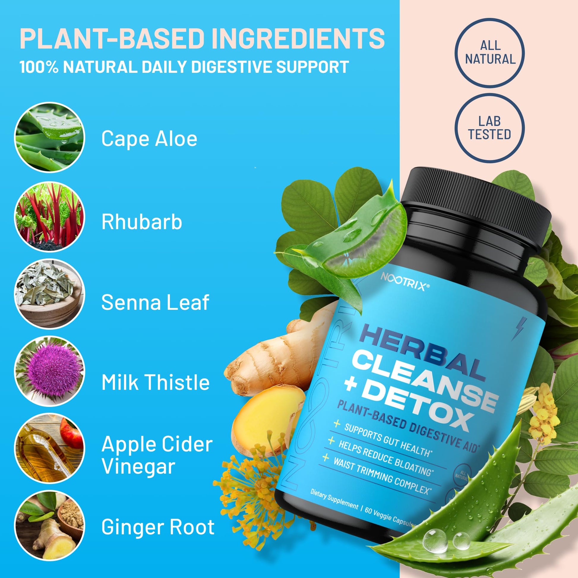 Nootrix Herbal Cleanse + Detox Cleanse for Weight Loss Products | 15 Day Gut Cleanse Nootrix uk supplements