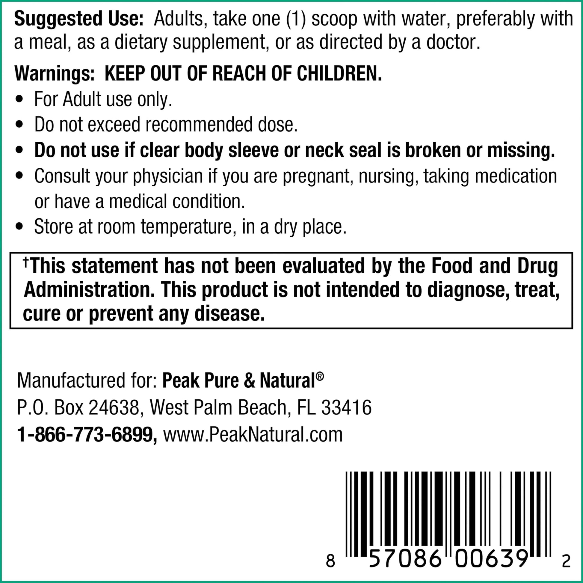 Peak Urinary Tract Supplement Powder - Cranberry and D-Mannose Powder with Juniper Berries and Probiotics for Urinary Tract Health, Ph Balance, UTI Defense - Vegan, Gluten Free (30 Day Supply) Peak Pure & Natural uk supplements