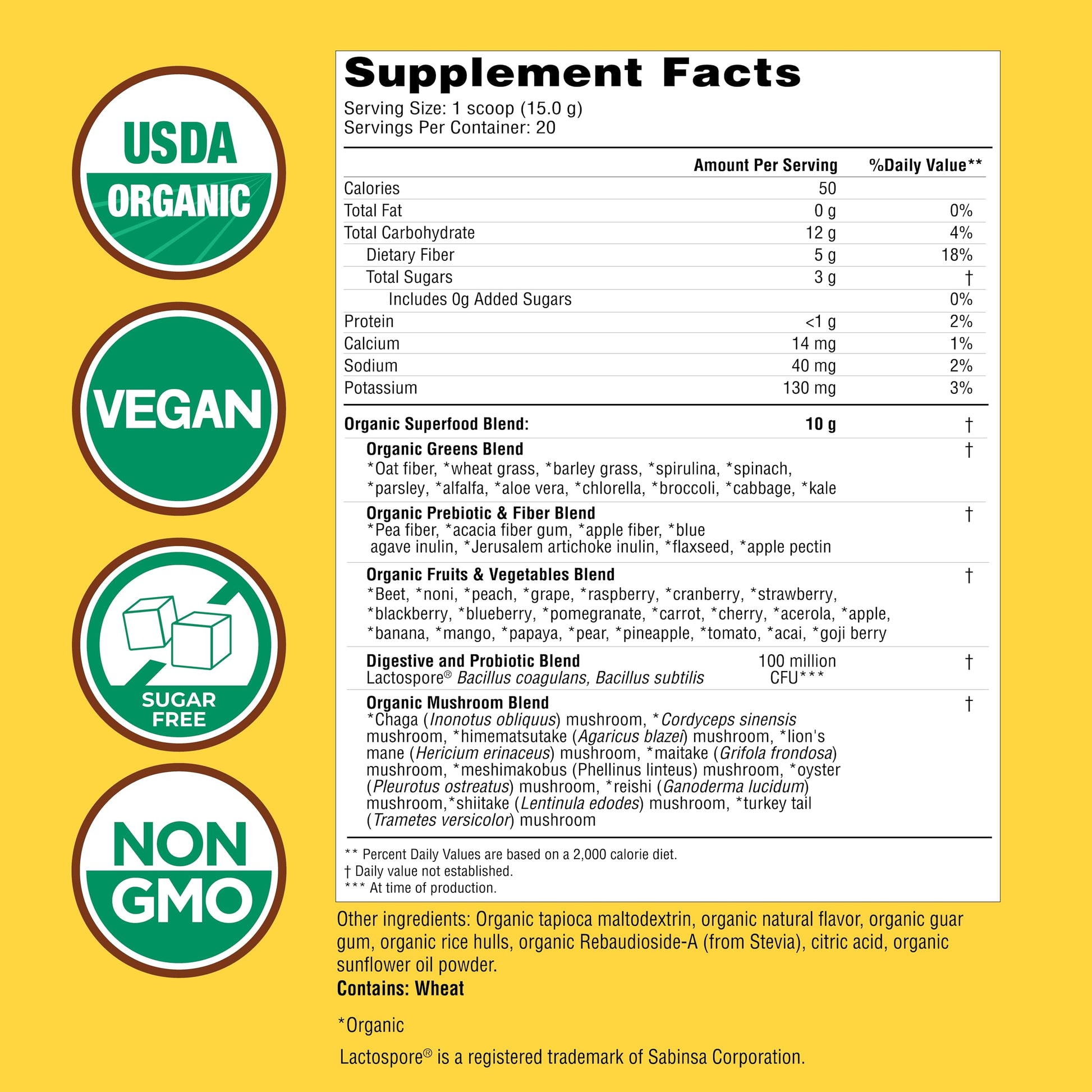 Country Farms Super Greens Apple Banana Powder Smoothie, Organic Super Foods, USDA Organic Drink Mix, Fruits, Vegetables, Mushrooms, Superfood Nutrition, 40 Servings, 2 Pack Country Farms uk supplements