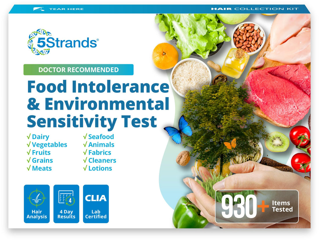 5Strands Food Intolerance & Environmental Sensitivity Test for Adults & Children, 950 Items Tested, Kids Intolerance Testing Kit, at Home Gut Health Assessment, Fast 4 Day Results 5Strands uk supplements
