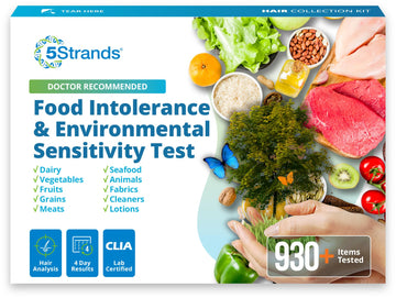 5Strands Food Intolerance & Environmental Sensitivity Test for Adults & Children, 950 Items Tested, Kids Intolerance Testing Kit, at Home Gut Health Assessment, Fast 4 Day Results 5Strands uk supplements