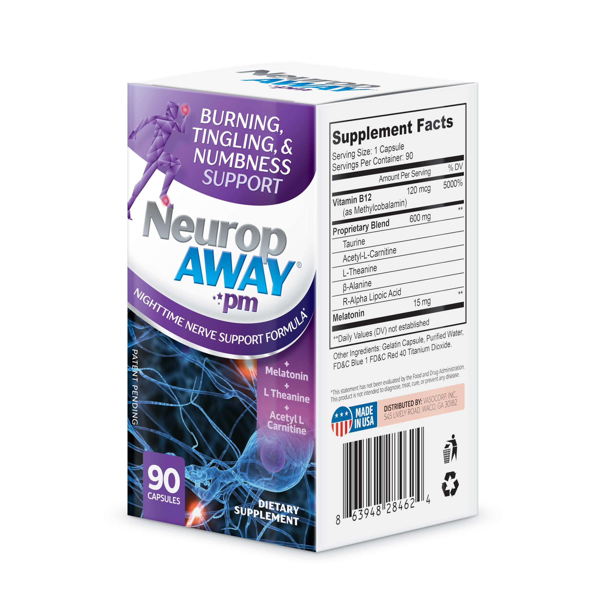 NeuropAWAY Nerve Support PM | 90 Capsules NeuropAWAY uk supplements