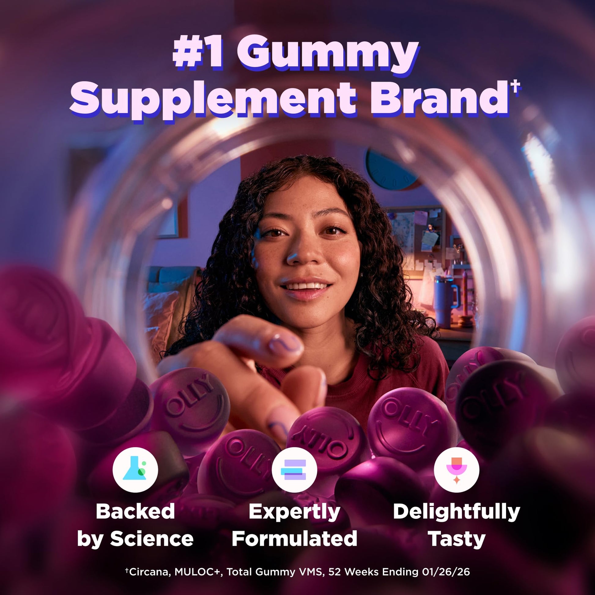 OLLY Sleep Gummy, 3 mg Melatonin, L-Theanine, Chamomile, Lemon Balm, Sleep Aid, Blackberry - 70 Count OLLY uk supplements