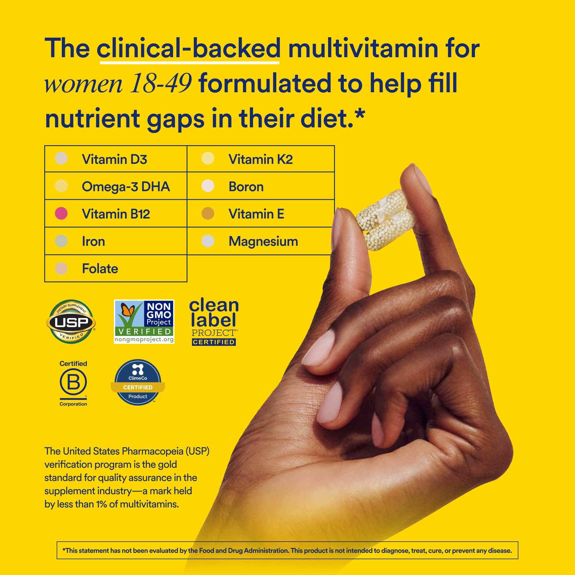 Ritual Multivitamin for Women 18+ with Vitamin D3 for Immune Support*, Vegan Omega 3 DHA, B12, Iron, Gluten Free, Non GMO, USP Verified, Mint, 30 Day Supply, 60 Capsules Ritual uk supplements