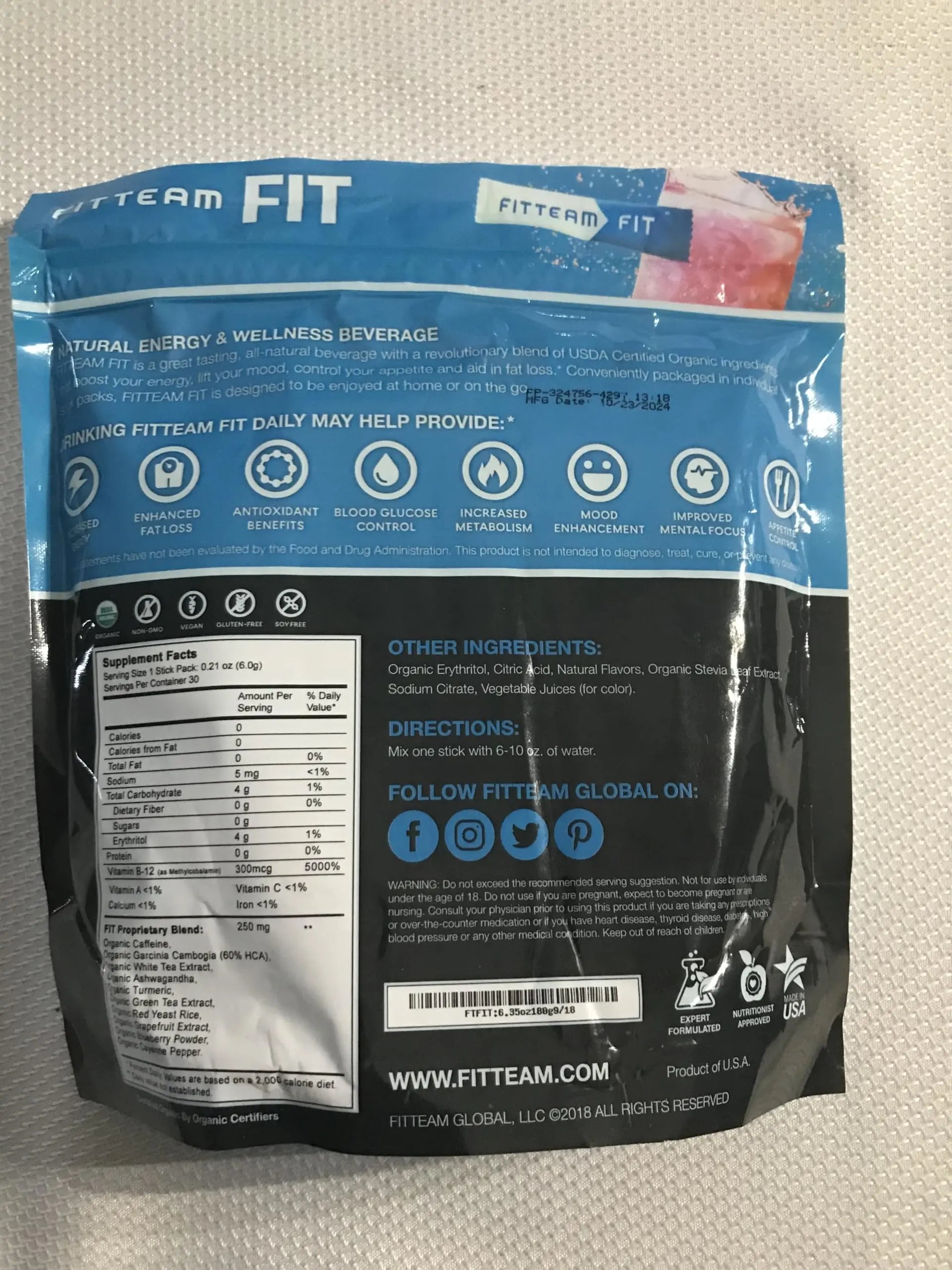 Fitteam Fit 30 Individual Sticks (30 Day Supply) New Improved Formula Fitteam uk supplements