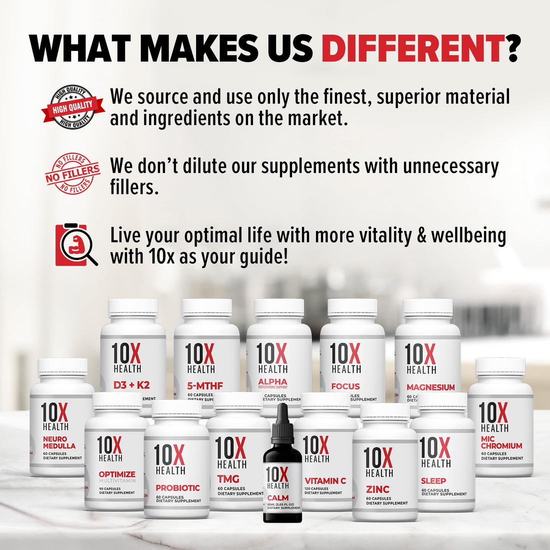 10X Health Magnesium Supplements - High-Absorption Magnesium Citrate for Sleep, Muscle & Nerve Support