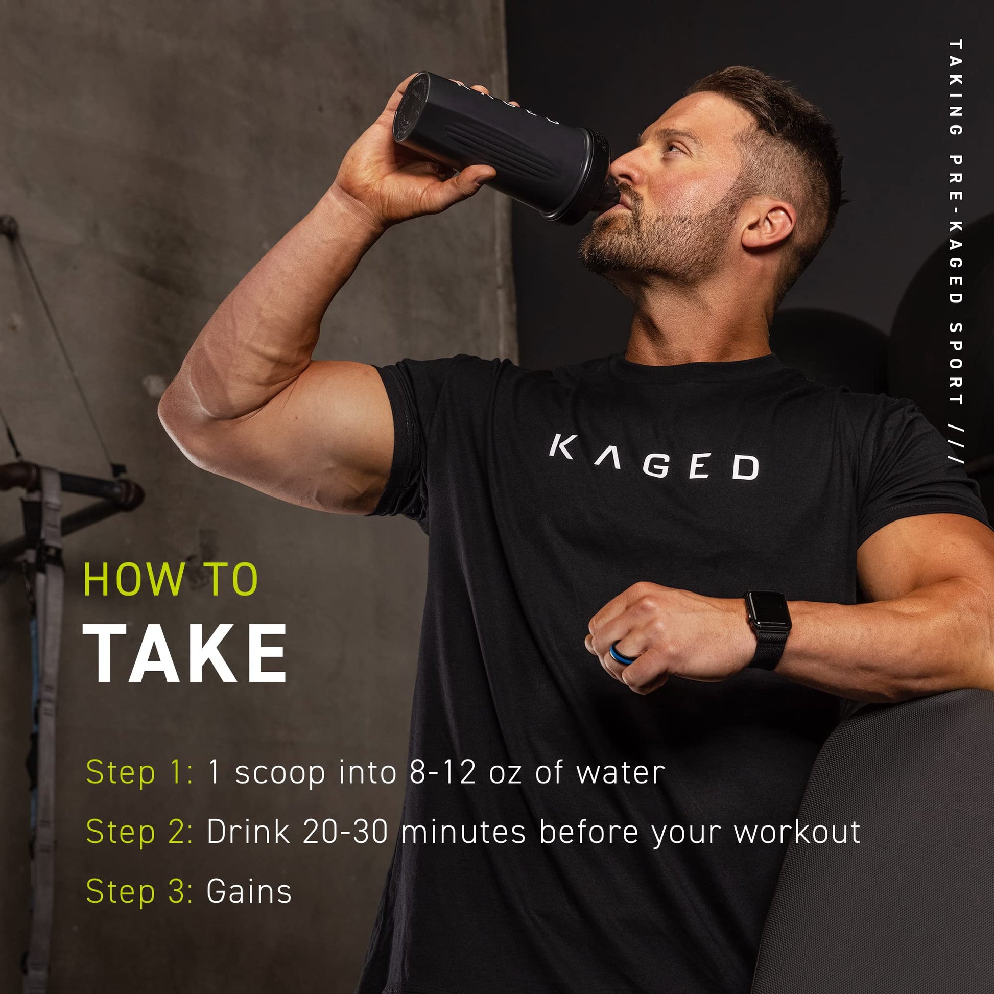 Kaged Athletic Sport Pre Workout Powder | Mango Lime | Energy Supplement for Endurance Kaged uk supplements