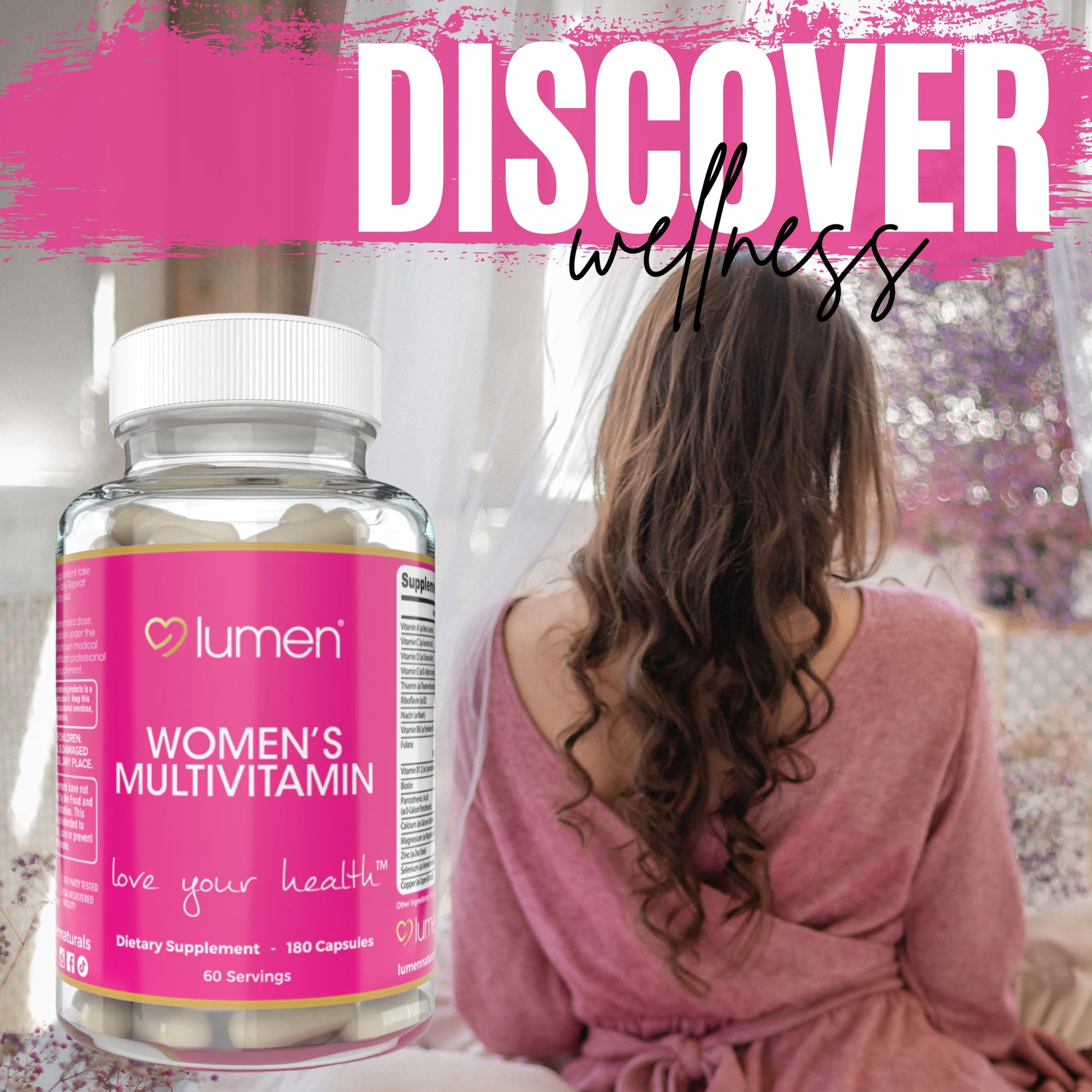 Lumen Naturals Women's Multivitamin Vitamin B12, A, C, D, & E - 180 Count - 60 Servings - Veggie Capsules Lumen Naturals uk supplements