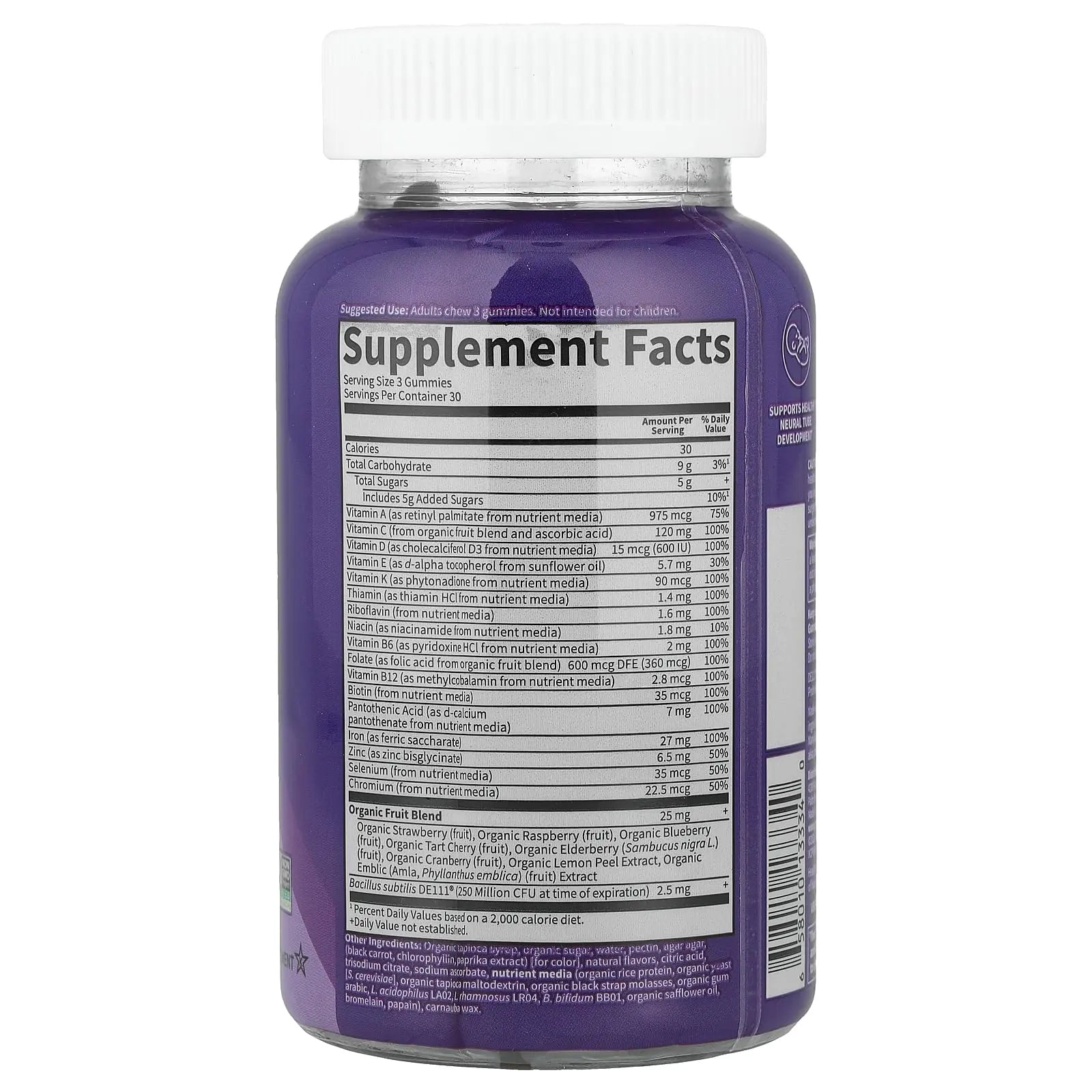 Essential Prenatal Gummy Vitamins for Women with Iron: Folate, Biotin, D3 & B12 + Probiotics for Digestion, Vitamin Code Multivitamin Garden of Life uk supplements