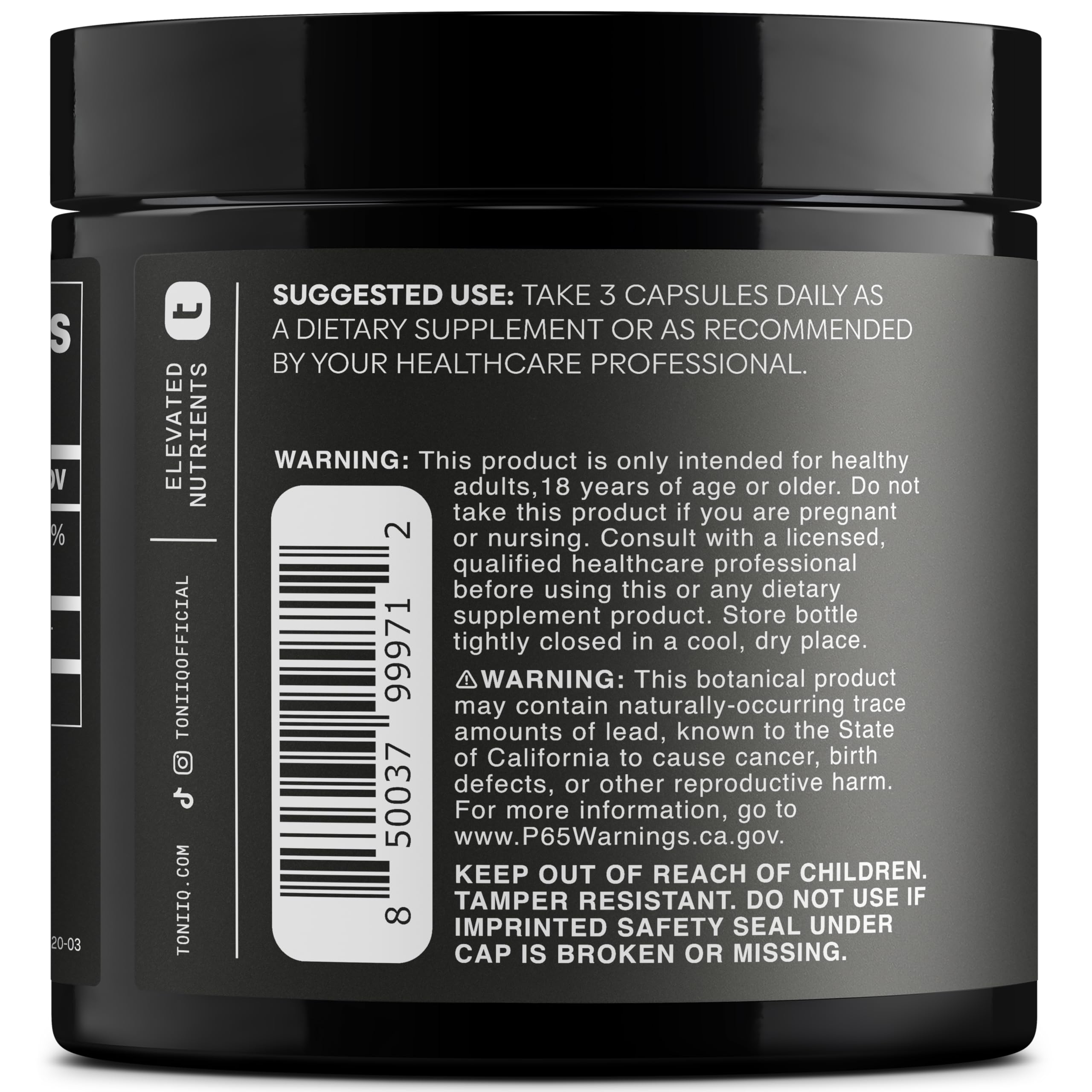 Toniiq 1500mg Ultra High Purity Ca AKG Supplement - 99%+ Highly Purified and Bioavailable Calcium Alpha-Ketoglutarate - Calcium AKG Longevity Supplement - 120 Ca-AKG Vegetarian Capsules Toniiq uk supplements