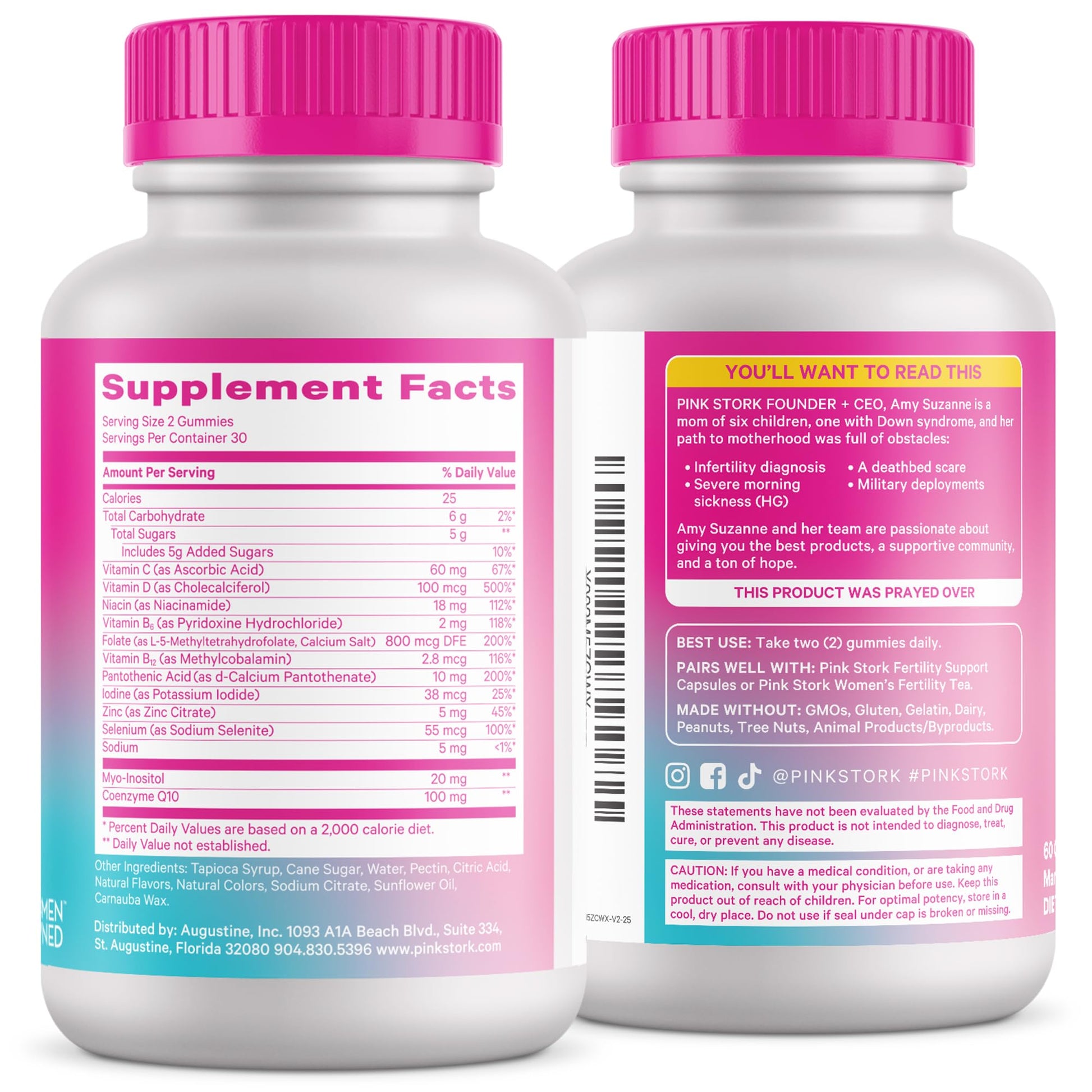 Pink Stork Premium Fertility Gummies | Fertility Supplements for Women with CoQ10, Myo-Inositol + Prenatal Vitamins | Conception Support | Hormone Balance for Women, Ovarian Care - 60 Gummies Pink Stork uk supplements