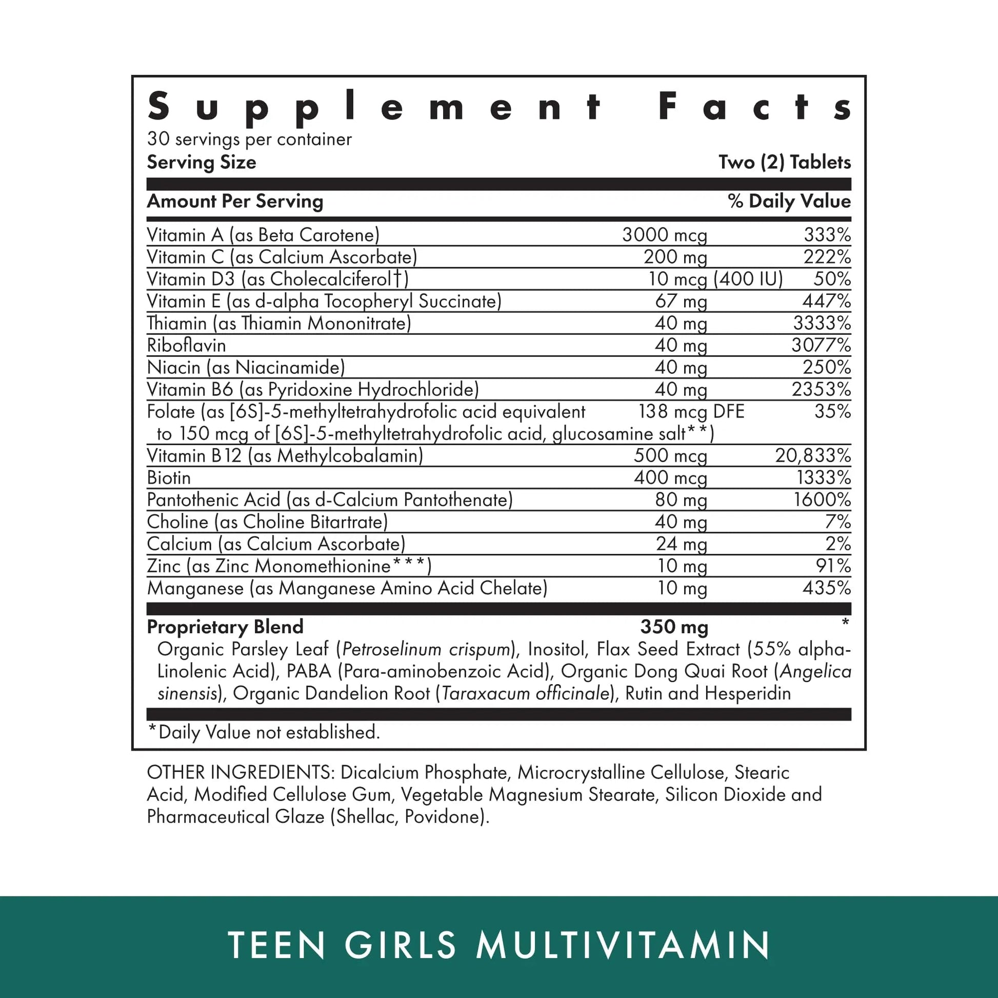 Michael's Health Naturopathic Programs Teen Girls Multivitamin - 60 Vegetarian Tablets - with B Complex Vitamins & Female Herbal Blend MICHAEL'S uk supplements