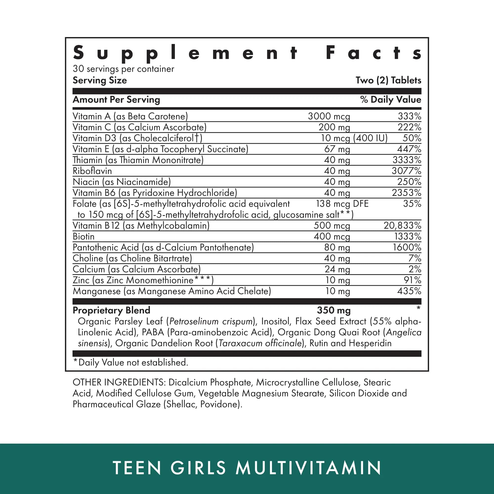 Michael's Health Naturopathic Programs Teen Girls Multivitamin - 60 Vegetarian Tablets - with B Complex Vitamins & Female Herbal Blend MICHAEL'S uk supplements