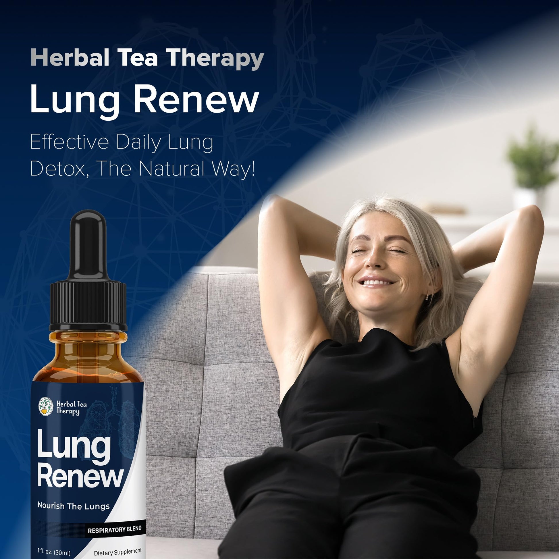 Herbal Tea Therapy Lung Renew Mullein Drops for Lungs (1 fl. oz.): Peppermint, Thyme, & Mullein Leaf Extract for Lungs Detox & Daily Respiratory Comfort - GMO-Free & Made in USA Herbal Tea Therapy uk supplements