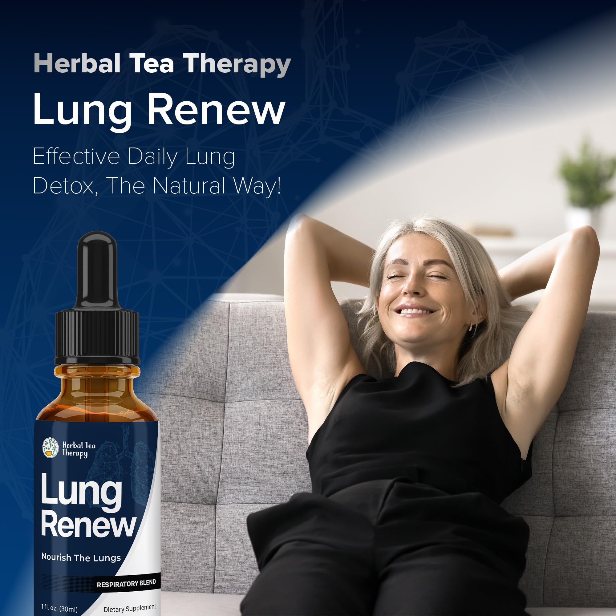 Herbal Tea Therapy Lung Renew Mullein Drops for Lungs (1 fl. oz.): Peppermint, Thyme, & Mullein Leaf Extract for Lungs Detox & Daily Respiratory Comfort - GMO-Free & Made in USA Herbal Tea Therapy uk supplements